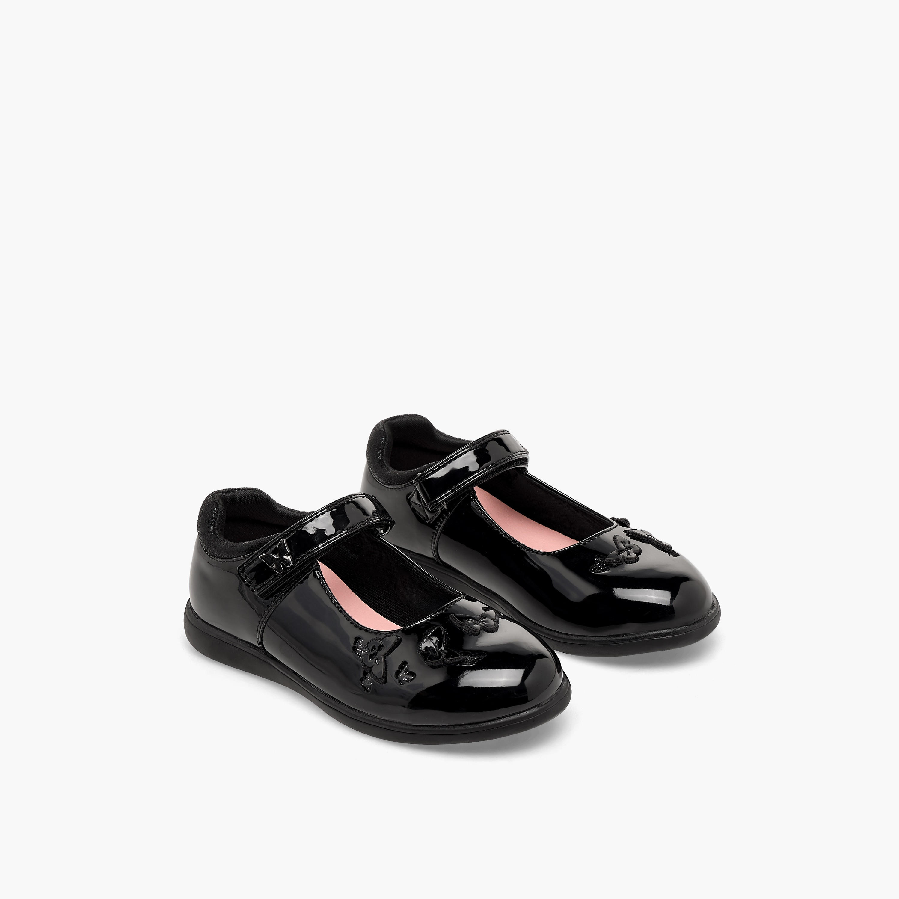 Juniors Girls Butterfly Accent Hook & Loop School Shoes-girls-shoes-schoolshoes-image-1
