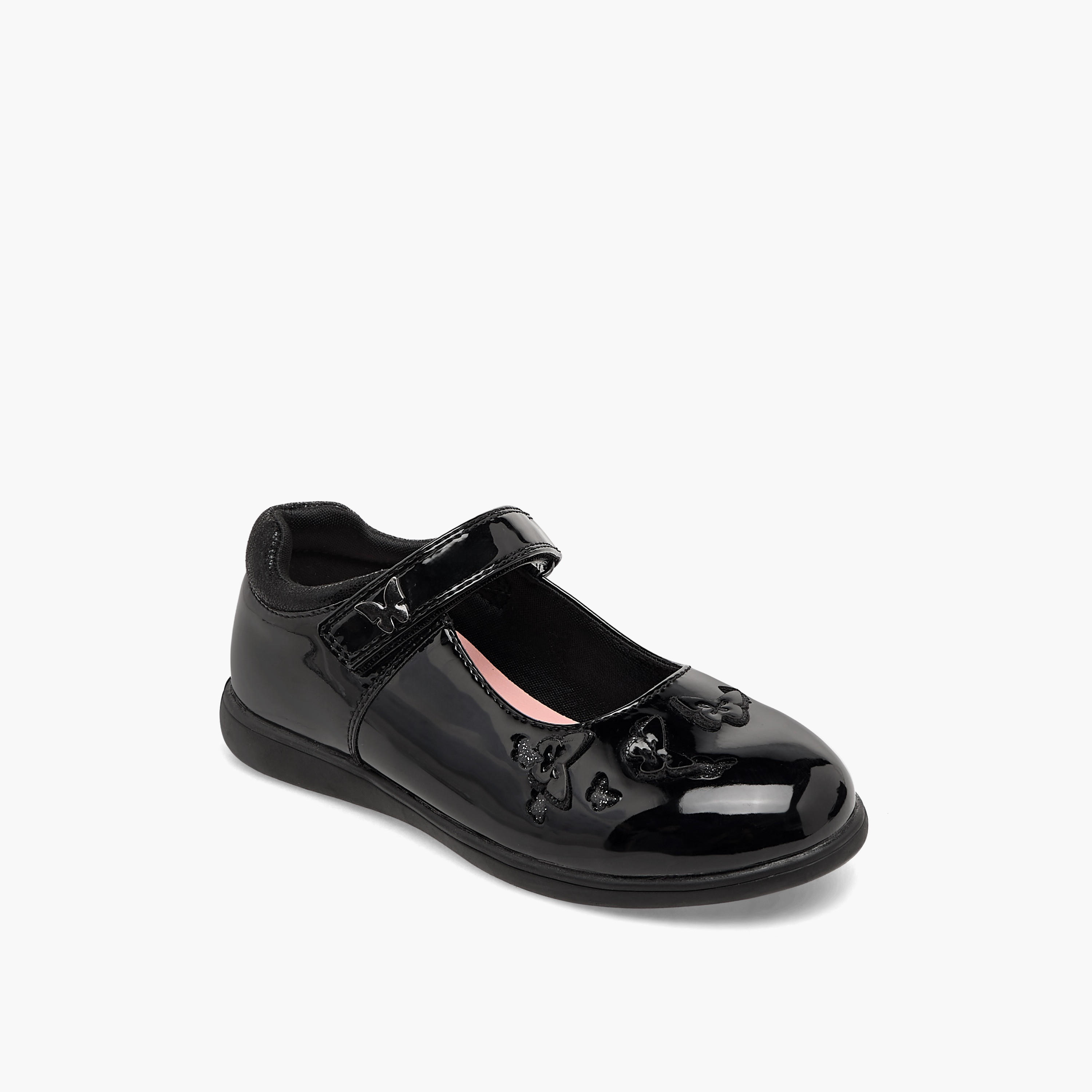 Juniors Girls Butterfly Accent Hook & Loop School Shoes-girls-shoes-schoolshoes-image-2