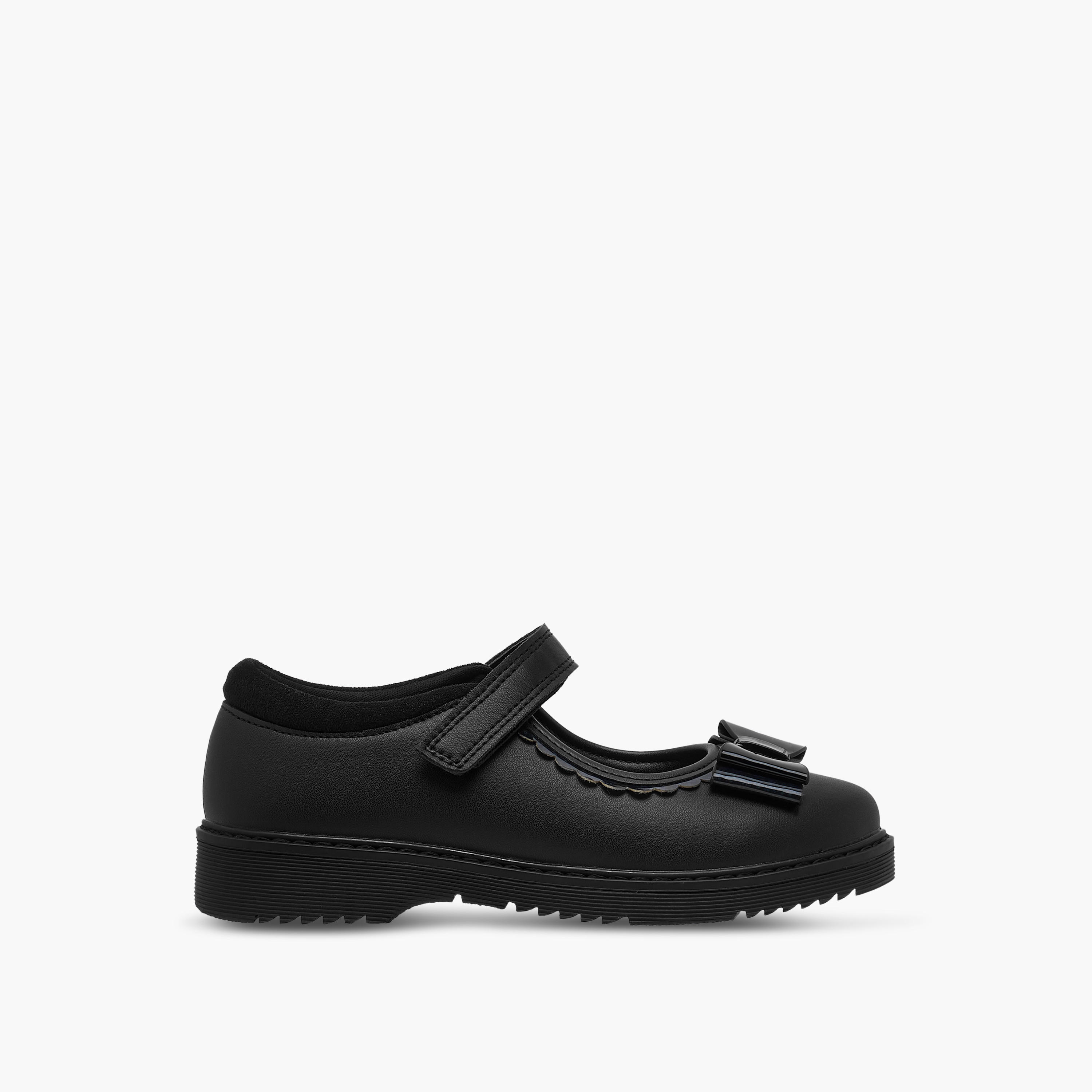 Juniors Bow Applique Mary Jane School Shoes with Hook and Loop Closure-girls-shoes-maryjanes-image-3