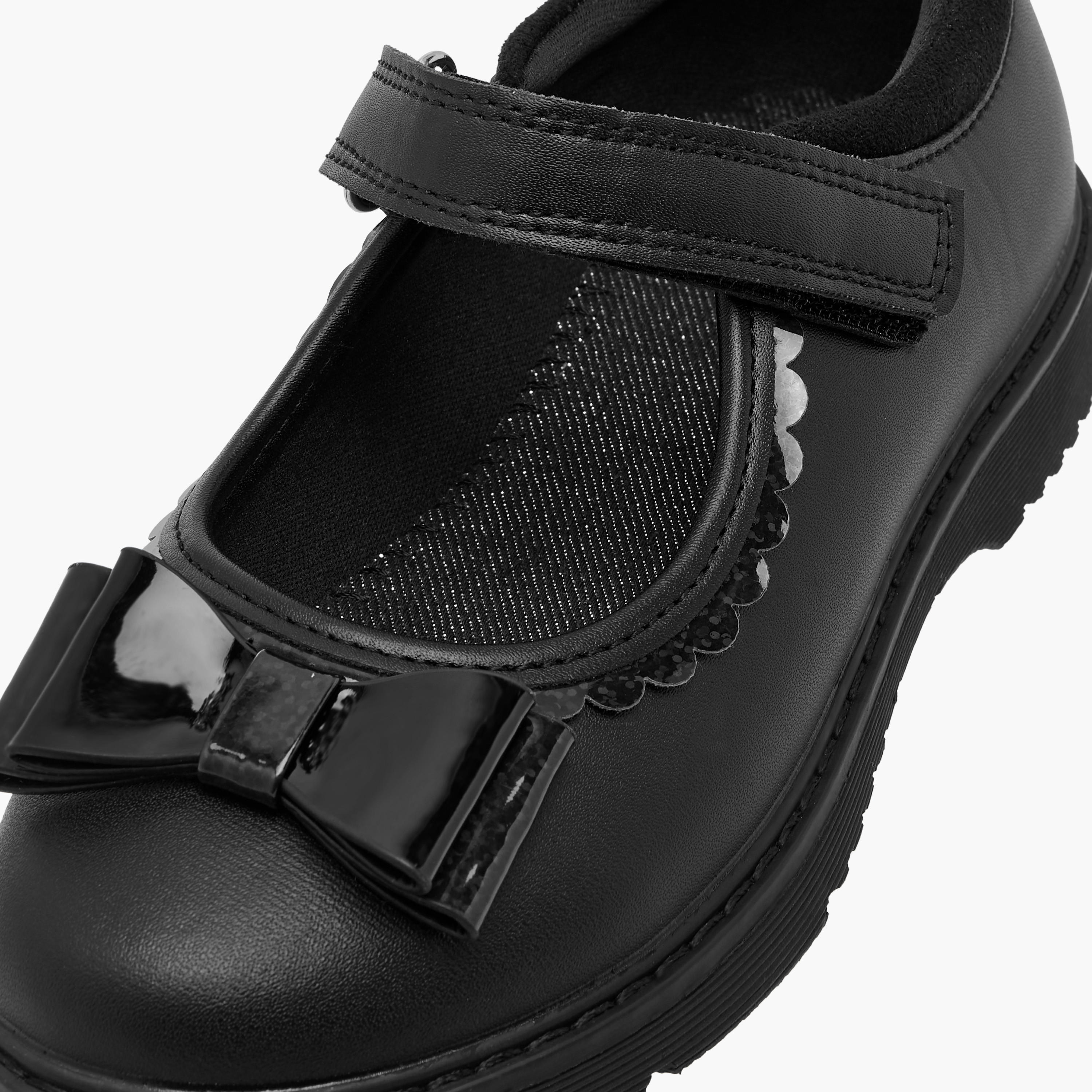 Juniors Bow Applique Mary Jane School Shoes with Hook and Loop Closure-girls-shoes-maryjanes-image-6