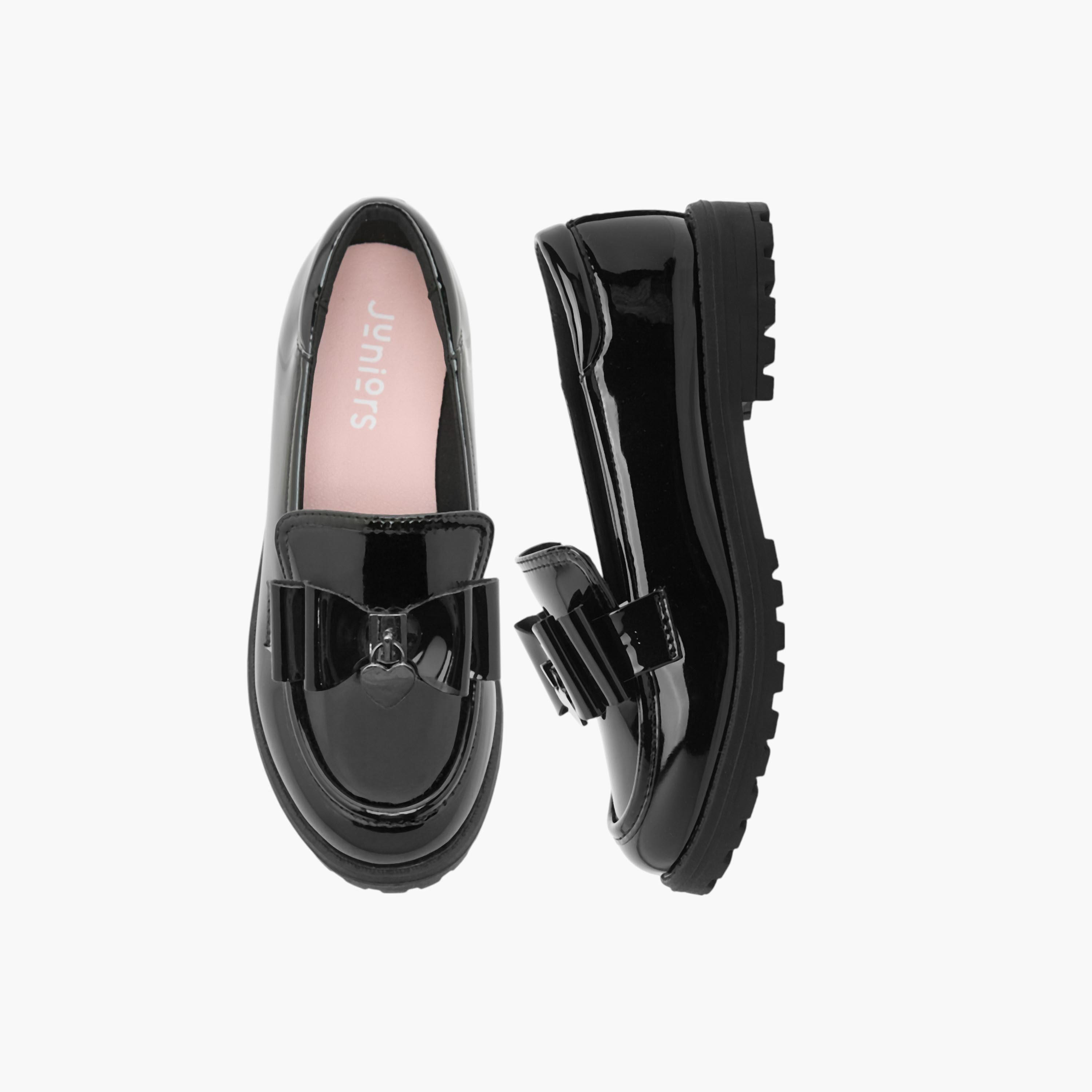 Juniors Bow Applique Slip-On School Shoes-girls-shoes-schoolshoes-image-1