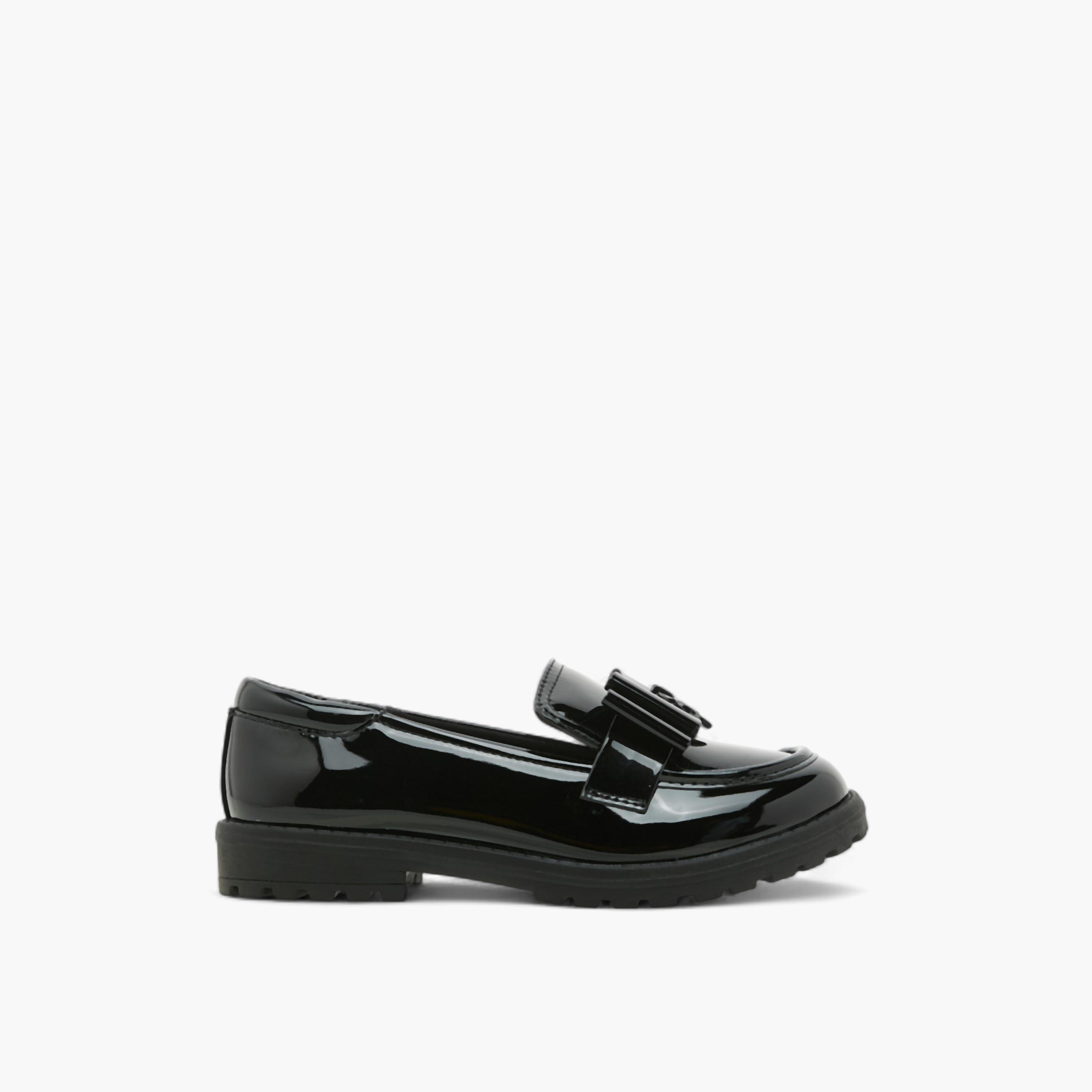 Juniors Bow Applique Slip-On School Shoes-girls-shoes-schoolshoes-image-3