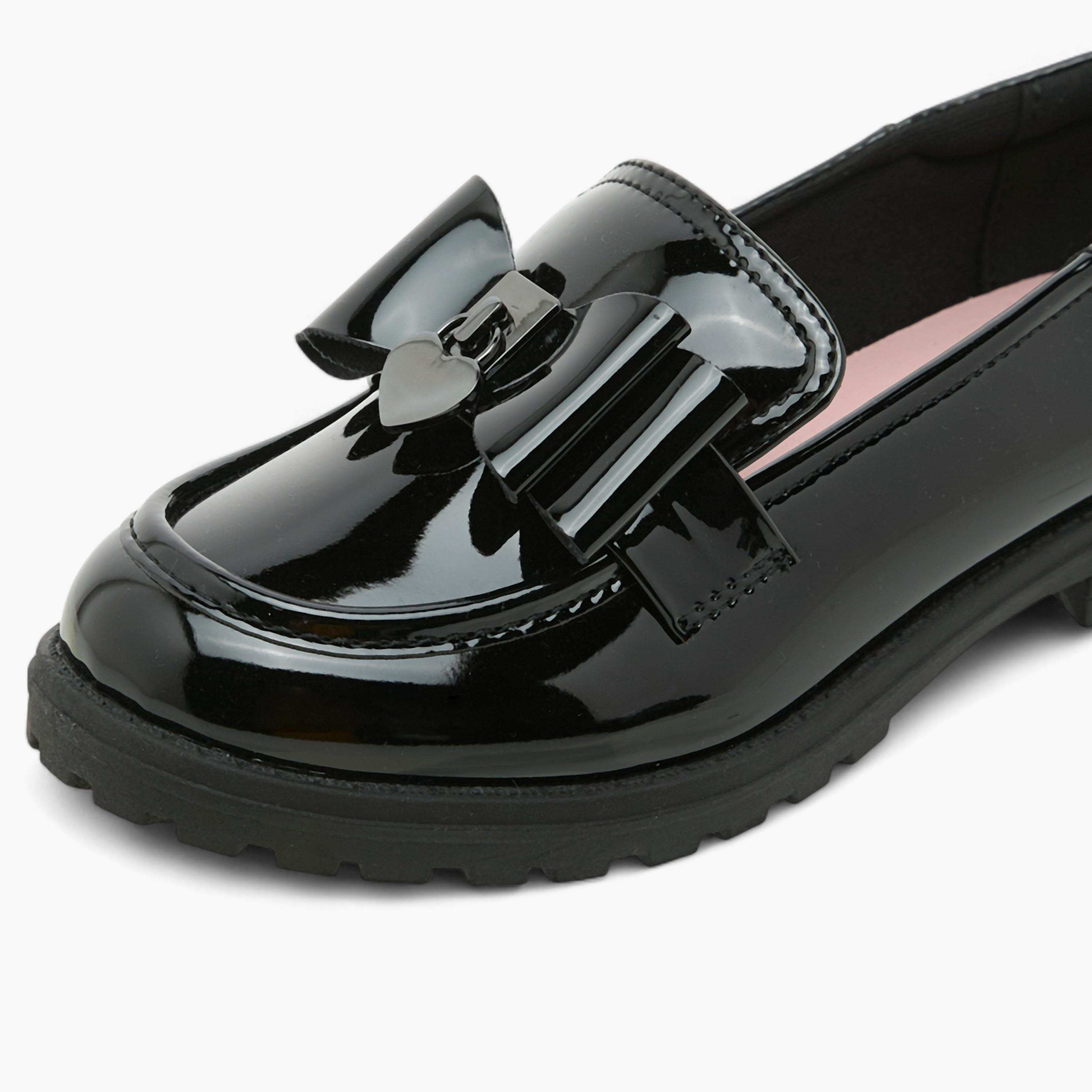 Juniors Bow Applique Slip-On School Shoes-girls-shoes-schoolshoes-image-4