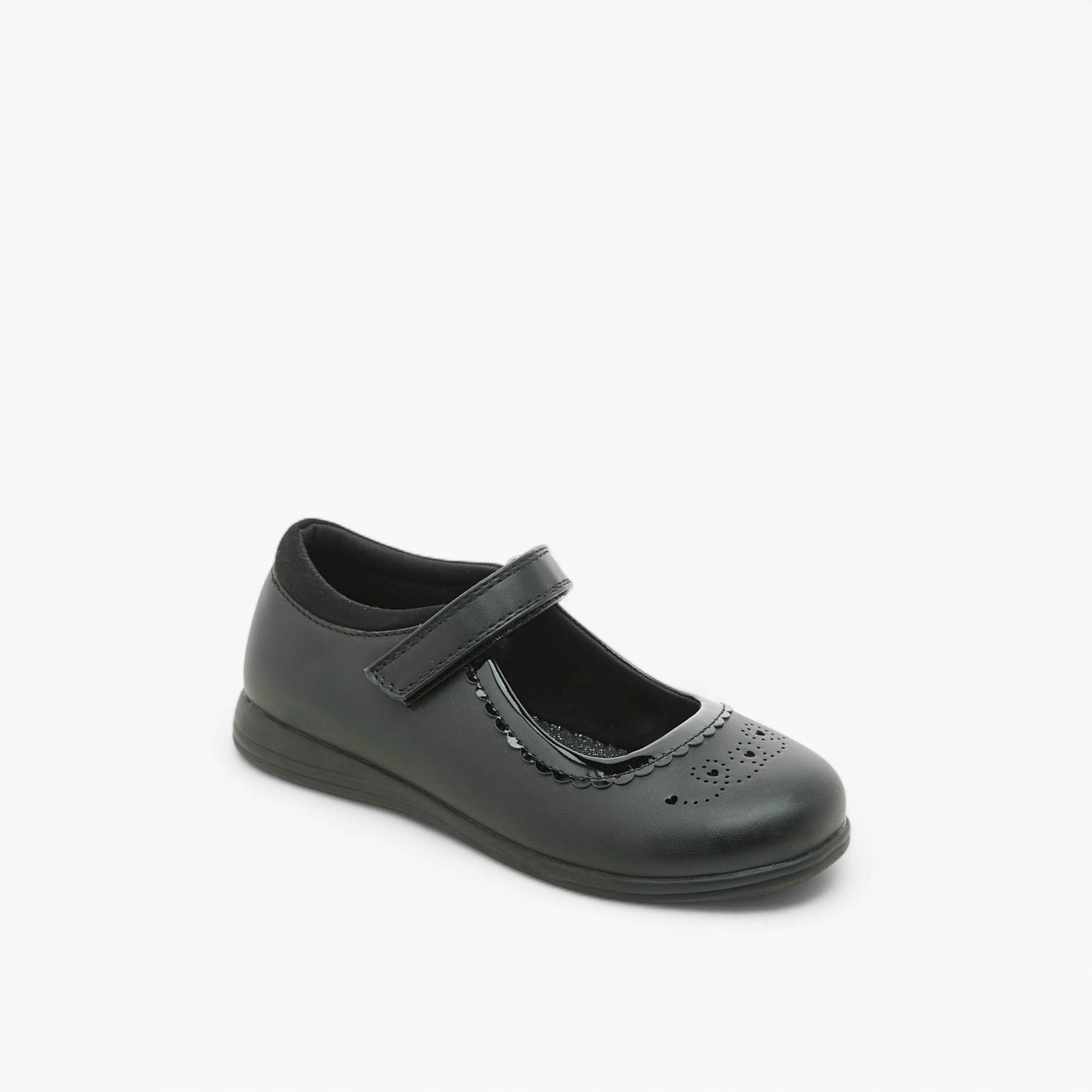 حذاء مدرسي بارز الملمس بشريط إغلاق لاصق من جونيورز-girls-shoes-schoolshoes-image-2