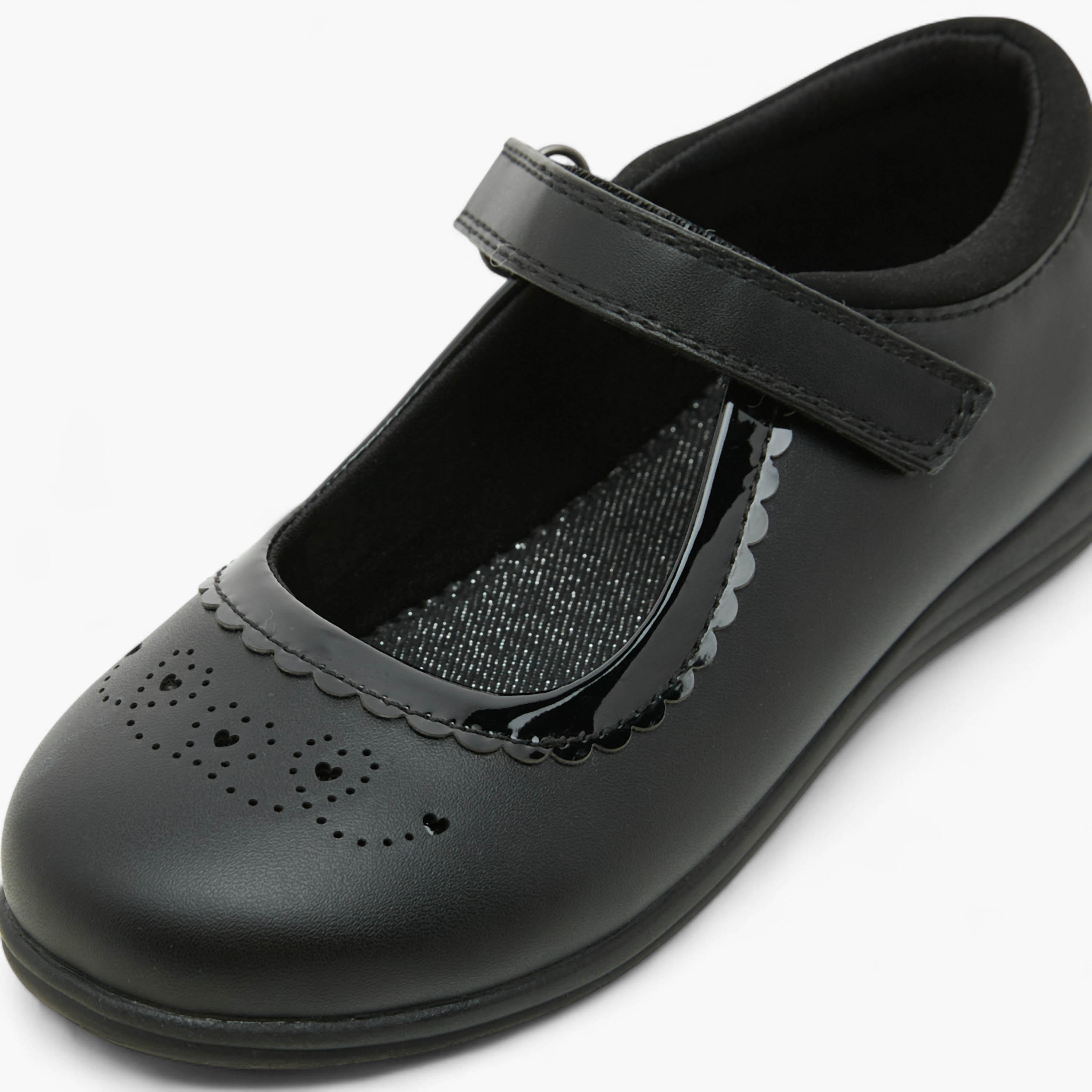 حذاء مدرسي بارز الملمس بشريط إغلاق لاصق من جونيورز-girls-shoes-schoolshoes-image-6