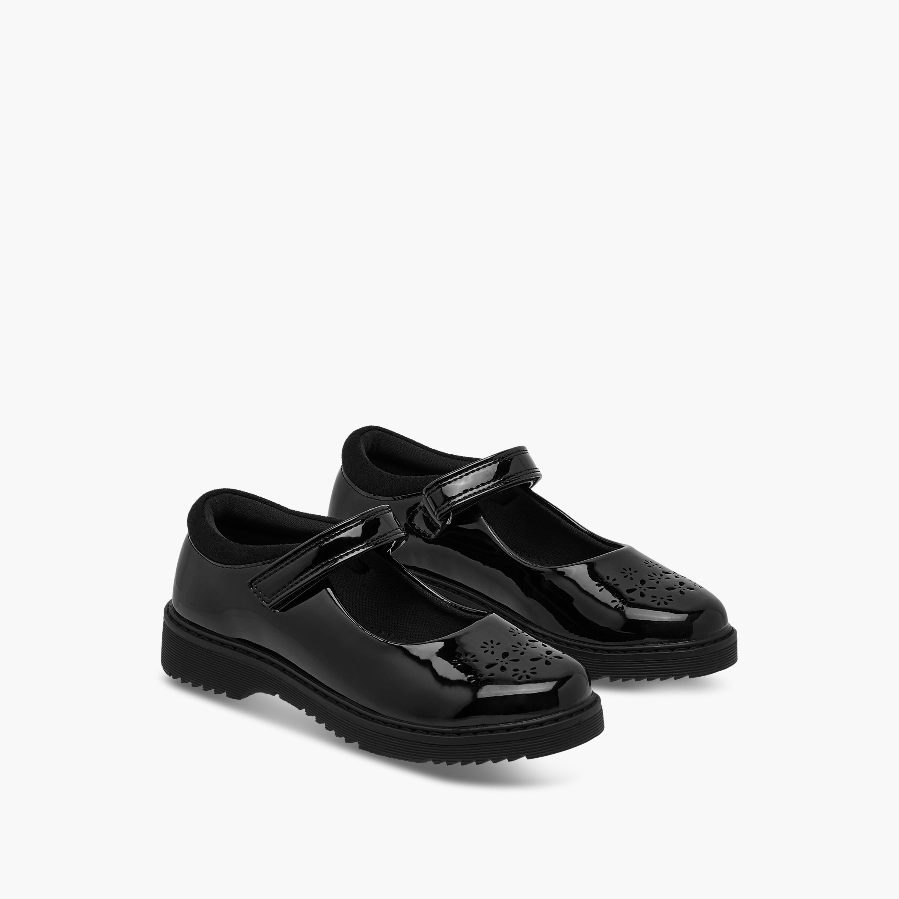 Juniors Cut Out Detail Mary Jane School Shoes with Hook and Loop Closure-girls-shoes-maryjanes-image-1