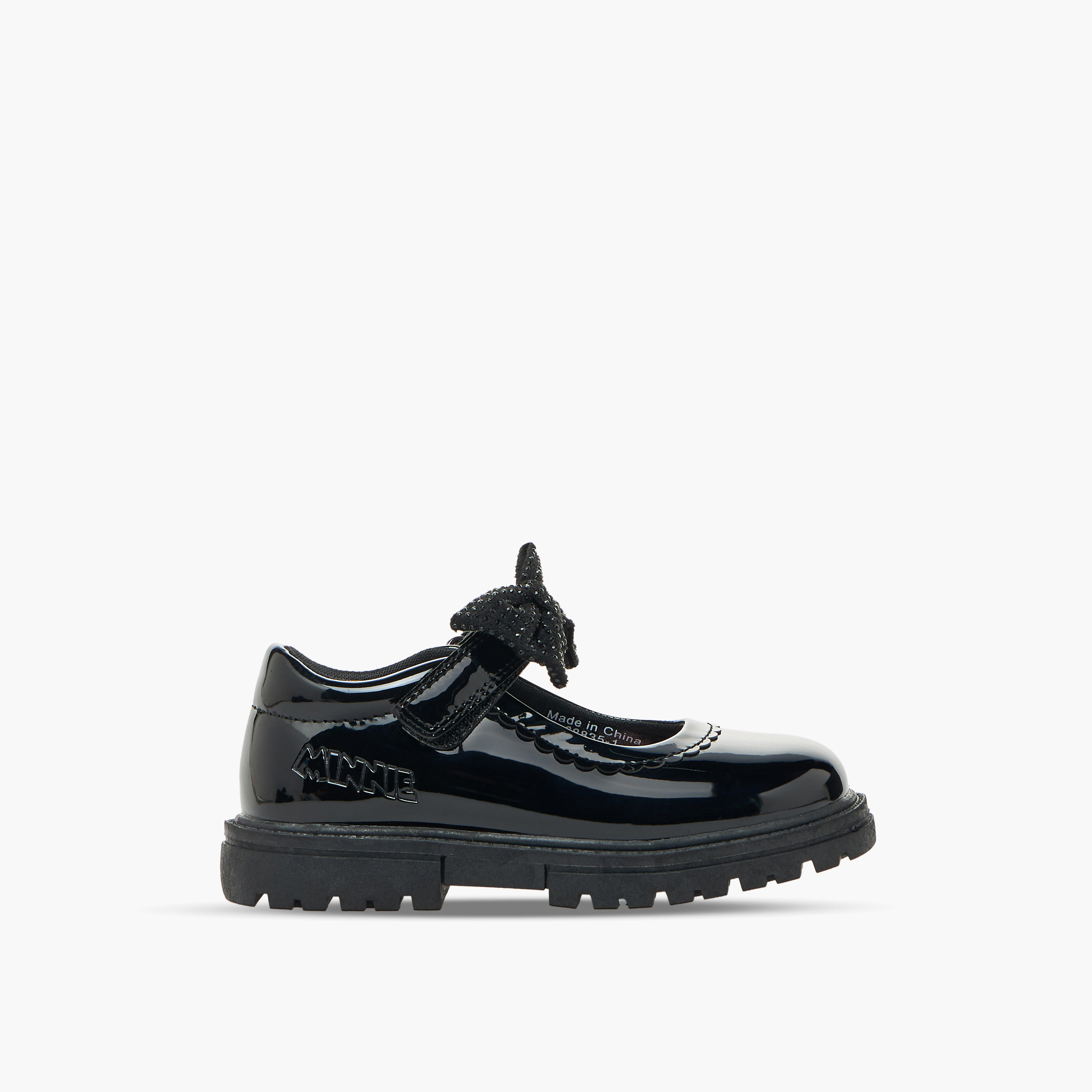 حذاء مدرسي بزينة فيونكة وشريط إغلاق لاصق للبنات من ديزني-girls-shoes-schoolshoes-image-4