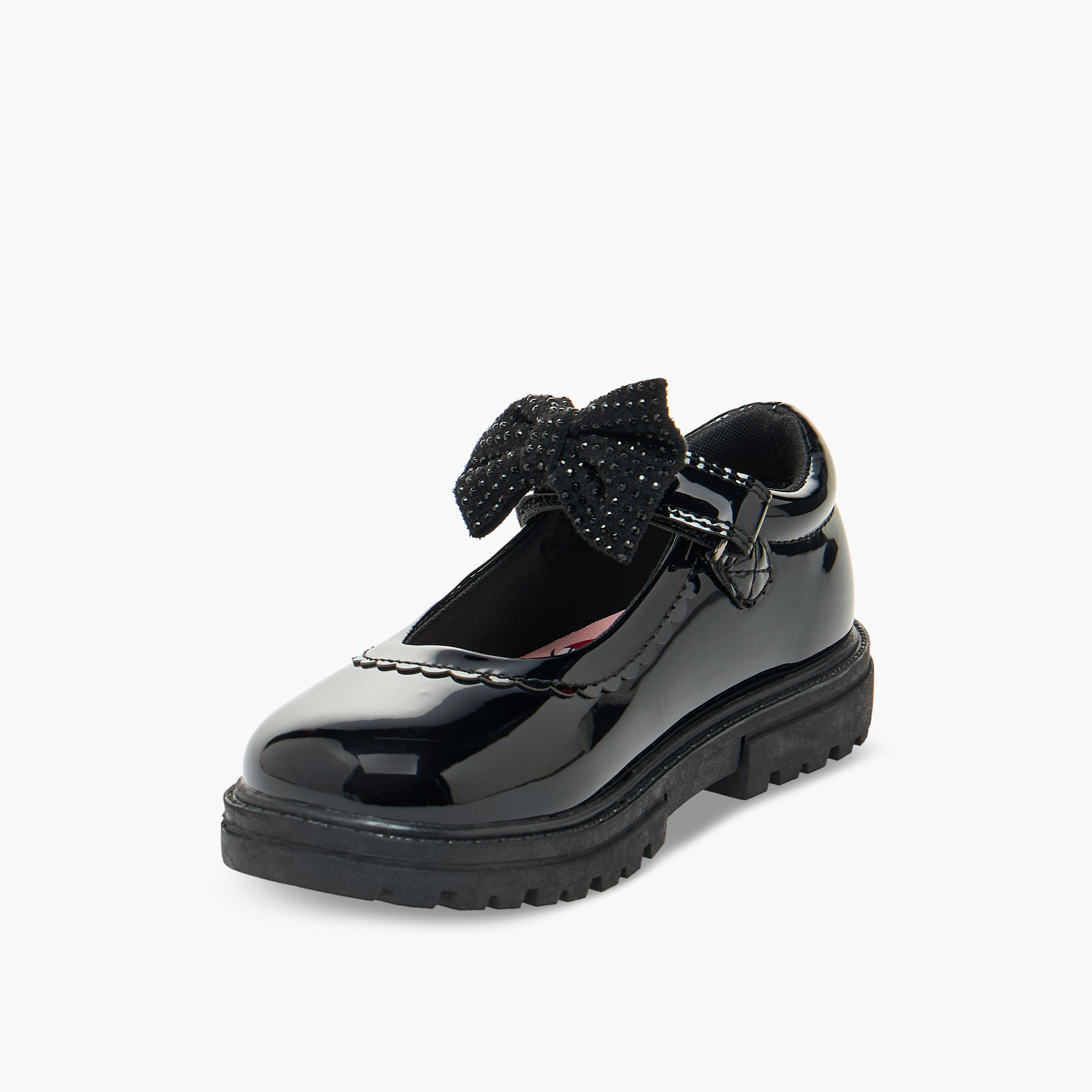 حذاء مدرسي بزينة فيونكة وشريط إغلاق لاصق للبنات من ديزني-girls-shoes-schoolshoes-image-5