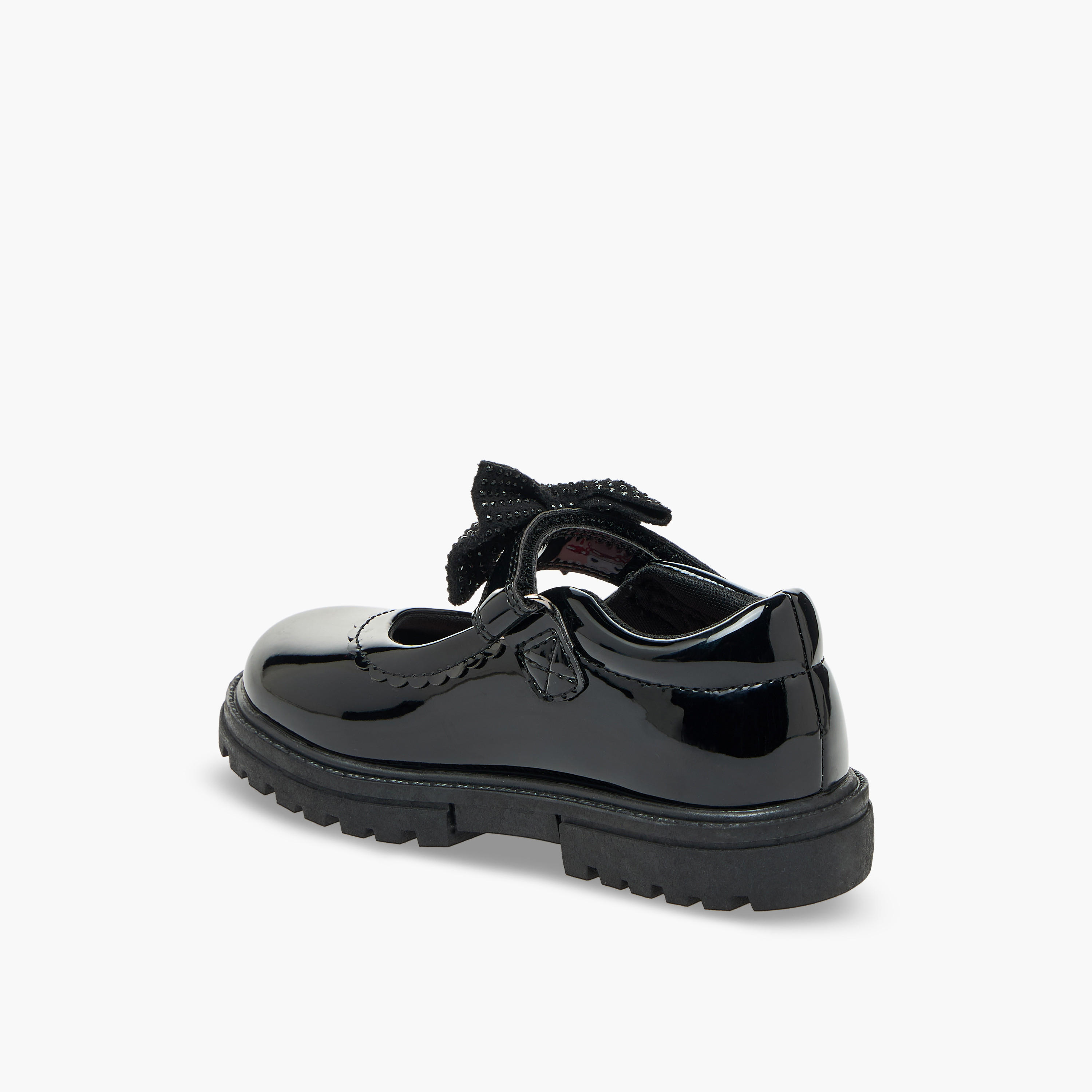 حذاء مدرسي بزينة فيونكة وشريط إغلاق لاصق للبنات من ديزني-girls-shoes-schoolshoes-image-6