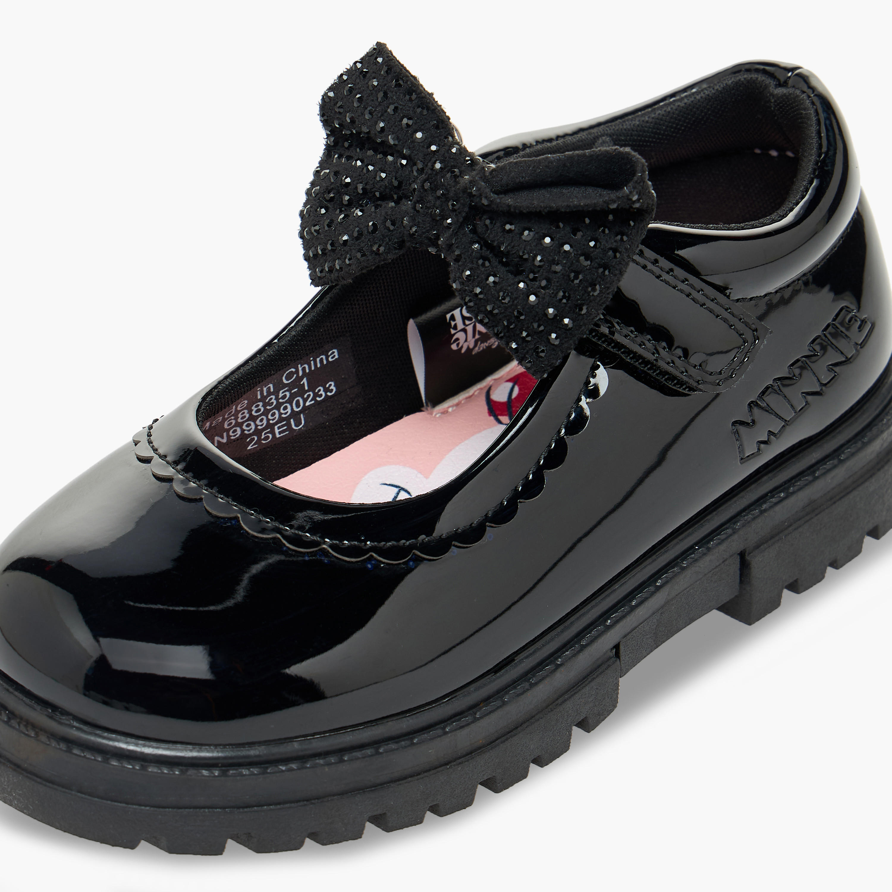 حذاء مدرسي بزينة فيونكة وشريط إغلاق لاصق للبنات من ديزني-girls-shoes-schoolshoes-image-8