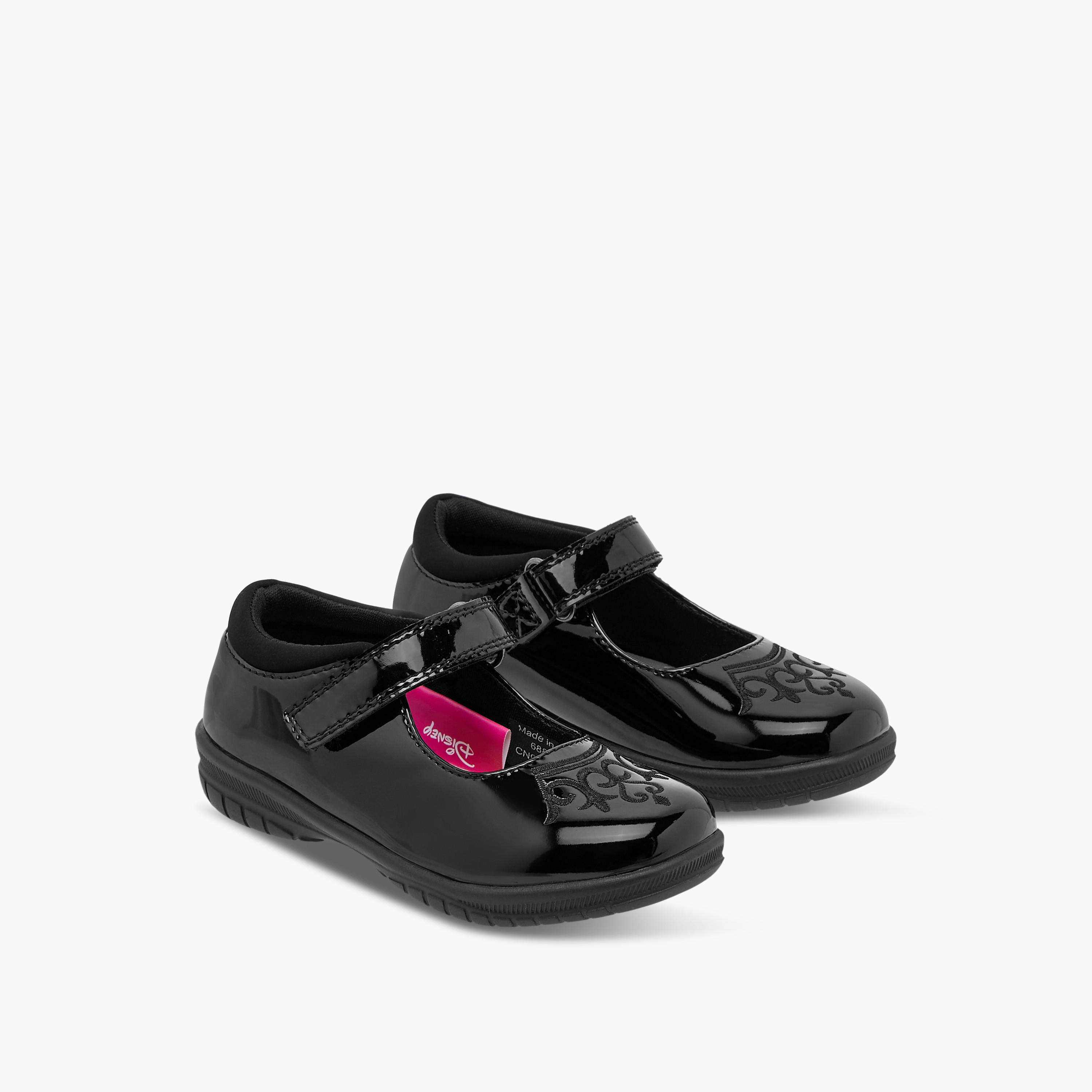 حذاء ماري جين مدرسي مطرز مع شريط إغلاق من ديزني-girls-shoes-maryjanes-image-1