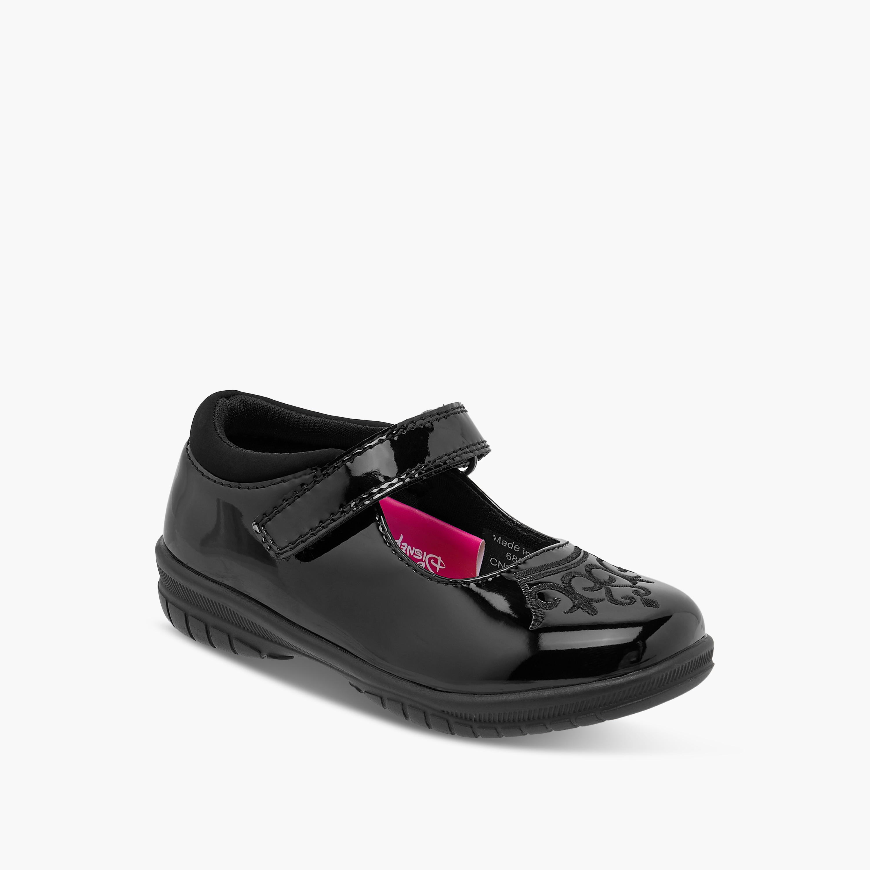 حذاء ماري جين مدرسي مطرز مع شريط إغلاق من ديزني-girls-shoes-maryjanes-image-2