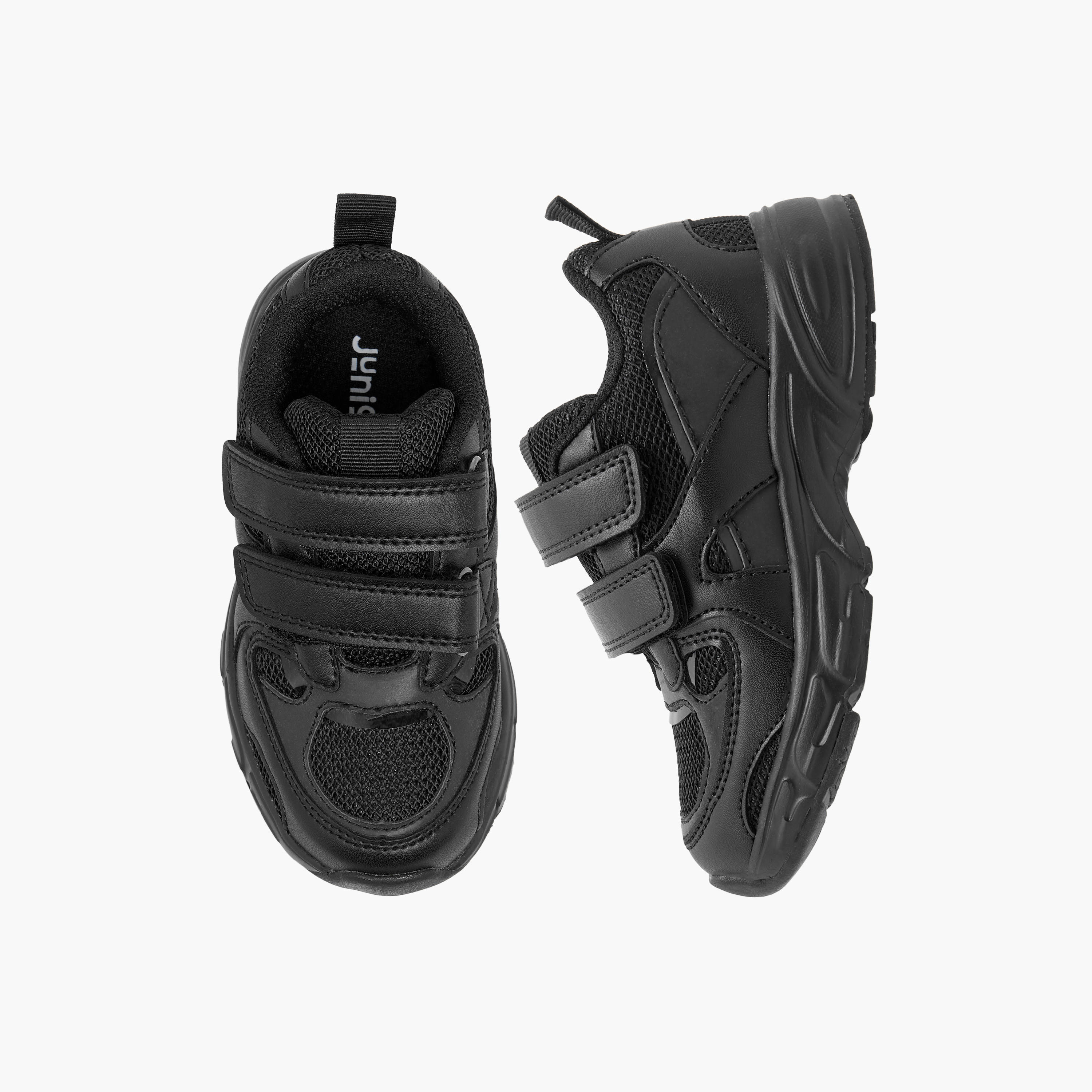 Juniors Panelled School Shoes with Hook and Loop Closure-boys-shoes-schoolshoes-image-1