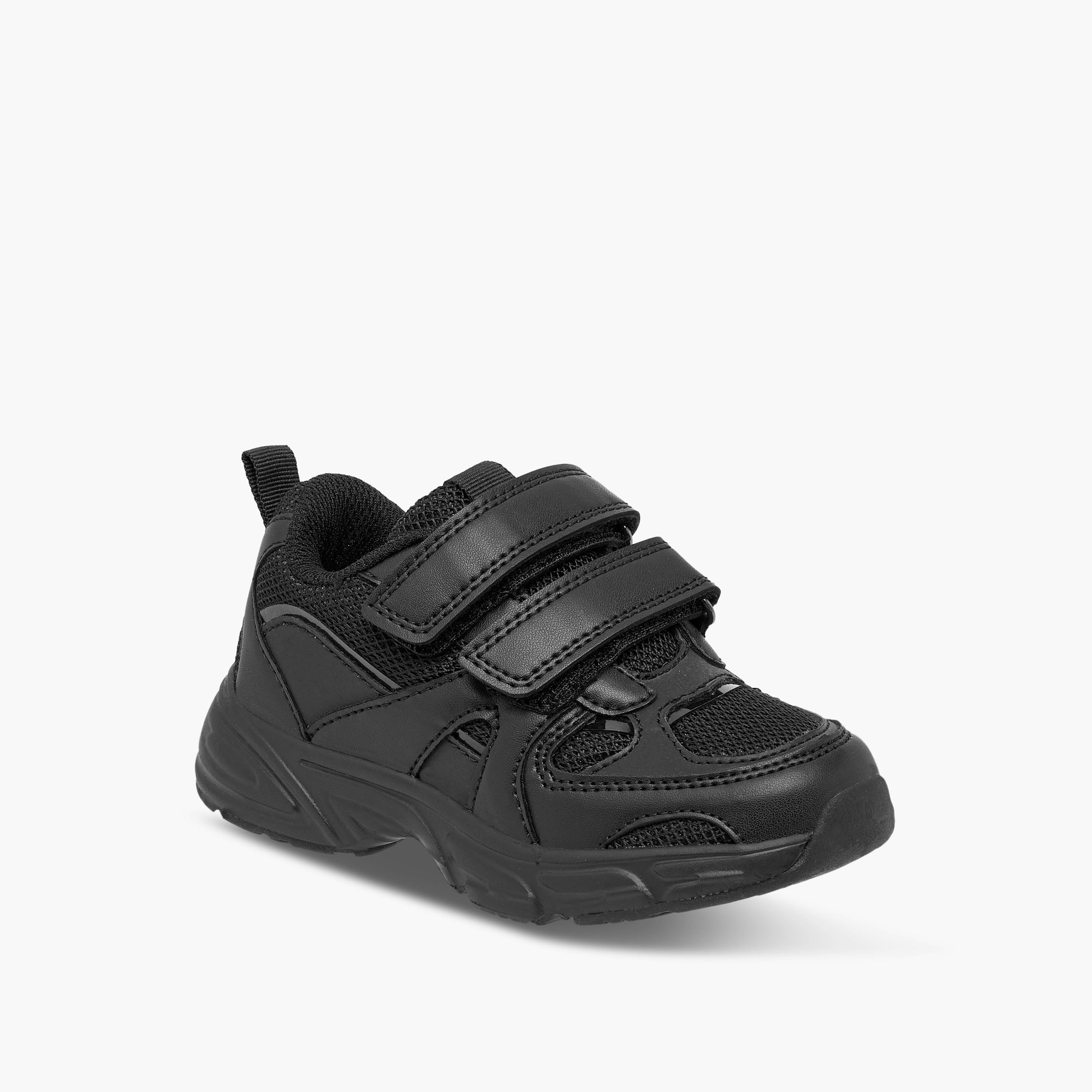 Juniors Panelled School Shoes with Hook and Loop Closure-boys-shoes-schoolshoes-image-2