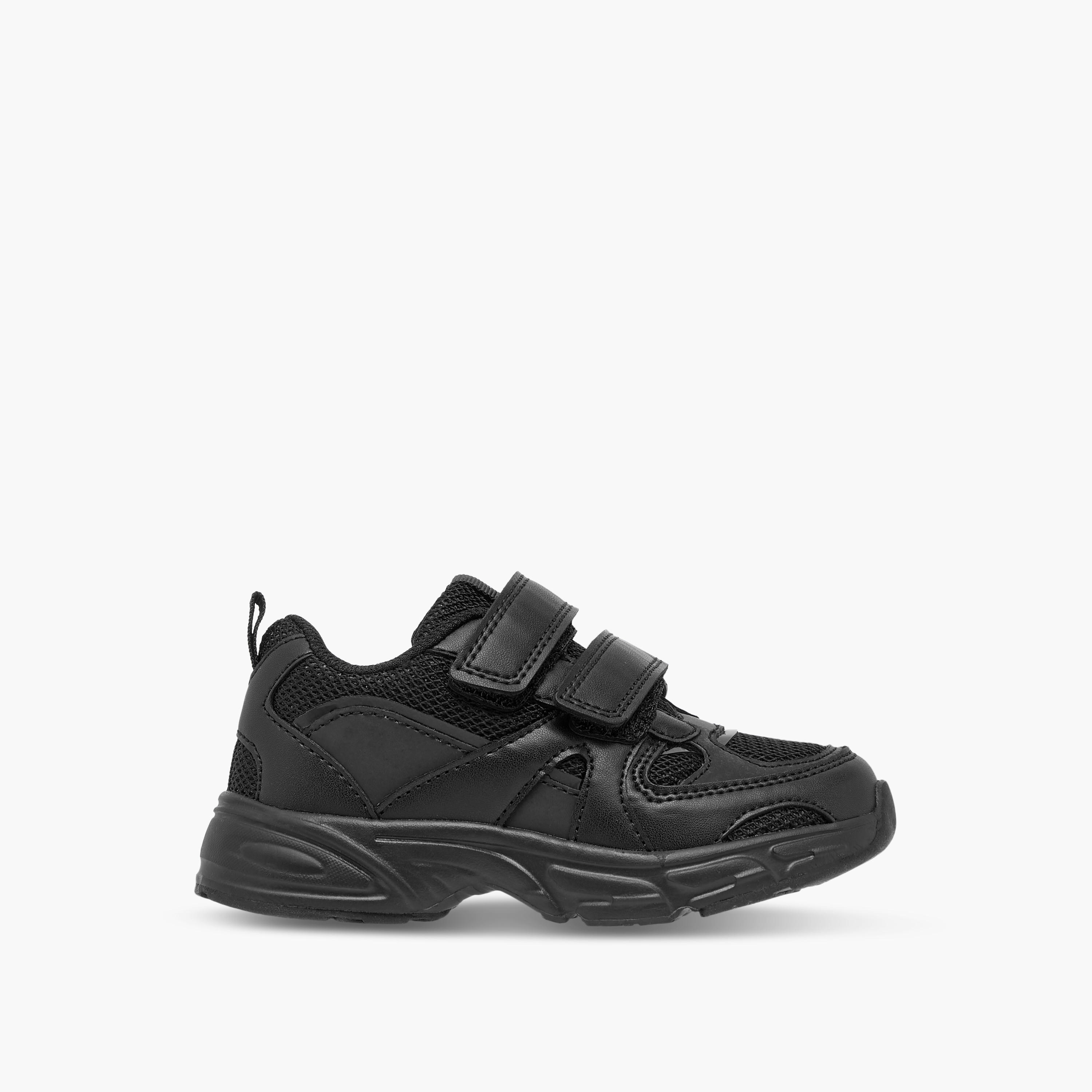 Juniors Panelled School Shoes with Hook and Loop Closure-boys-shoes-schoolshoes-image-3