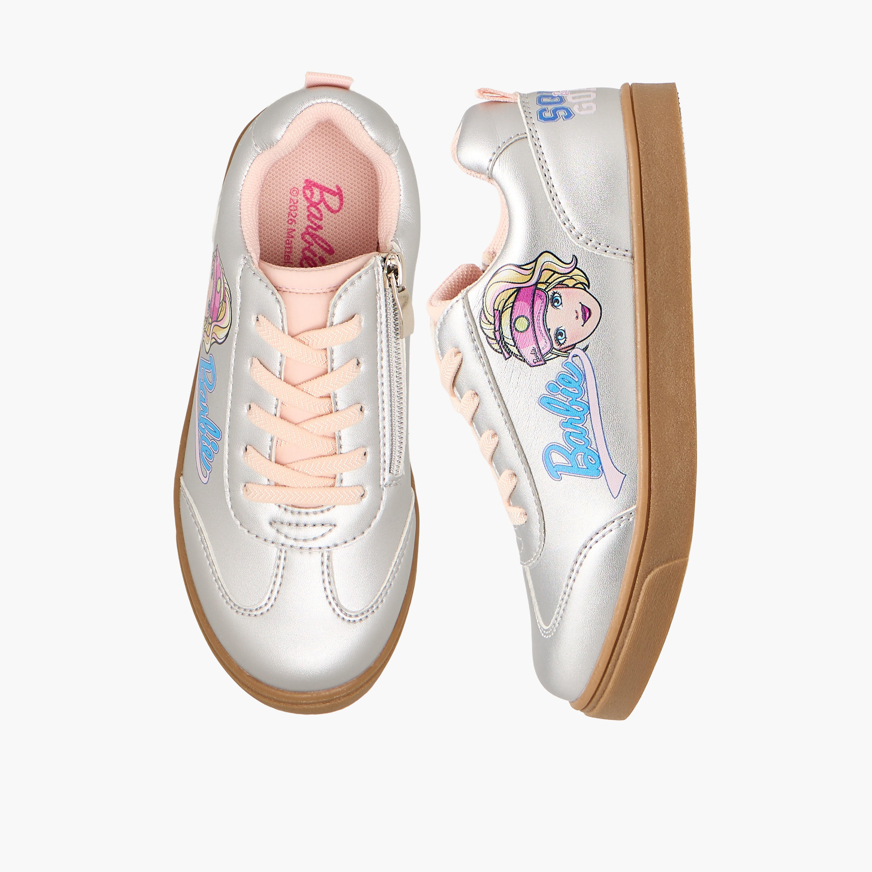 حذاء سنيكرز برباط إغلاق وطبعات للبنات من باربي-girls-shoes-sneakers-image-1