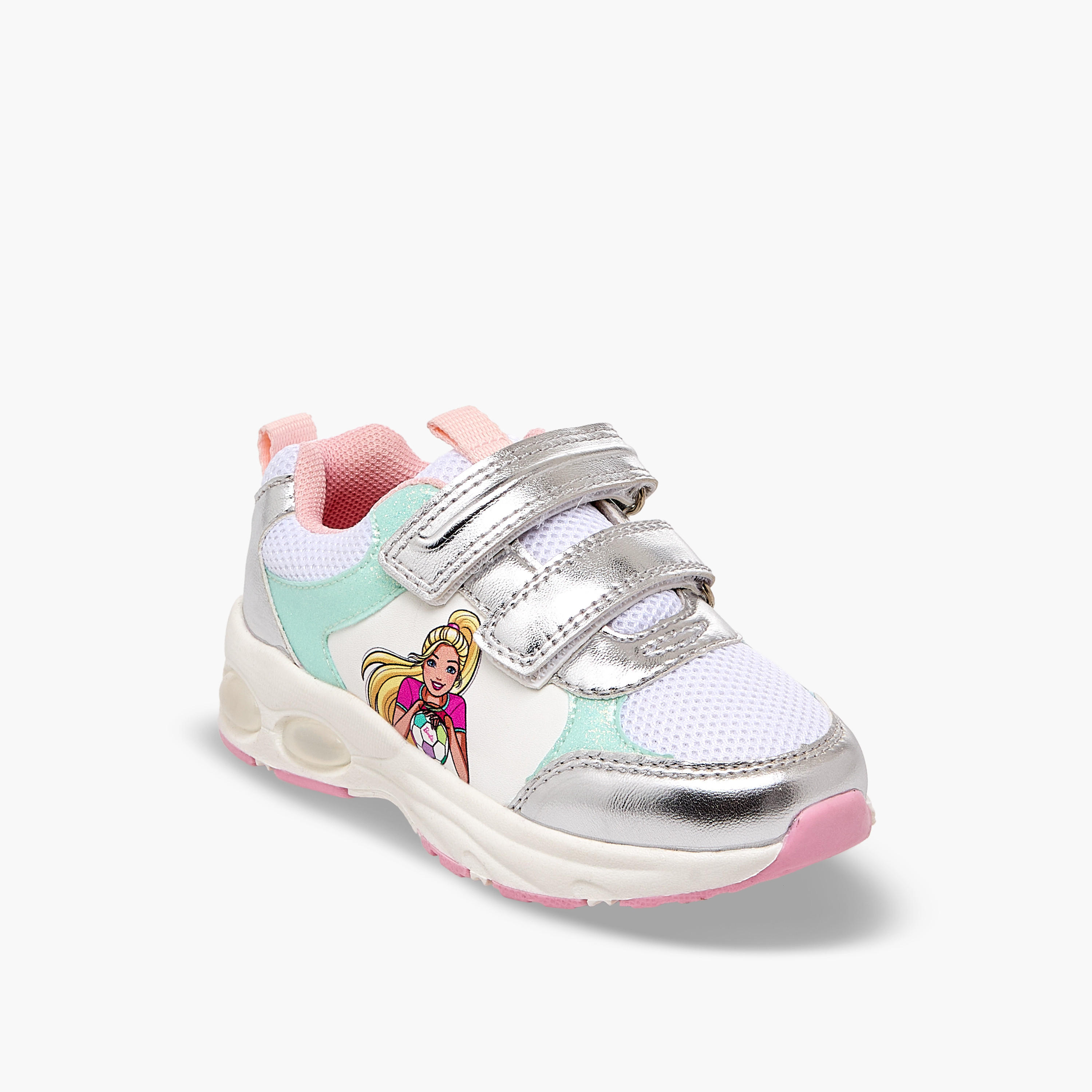 Barbie Girls Hook & Loop Light-Up Ankle Sneakers-girls-shoes-sneakers-image-2
