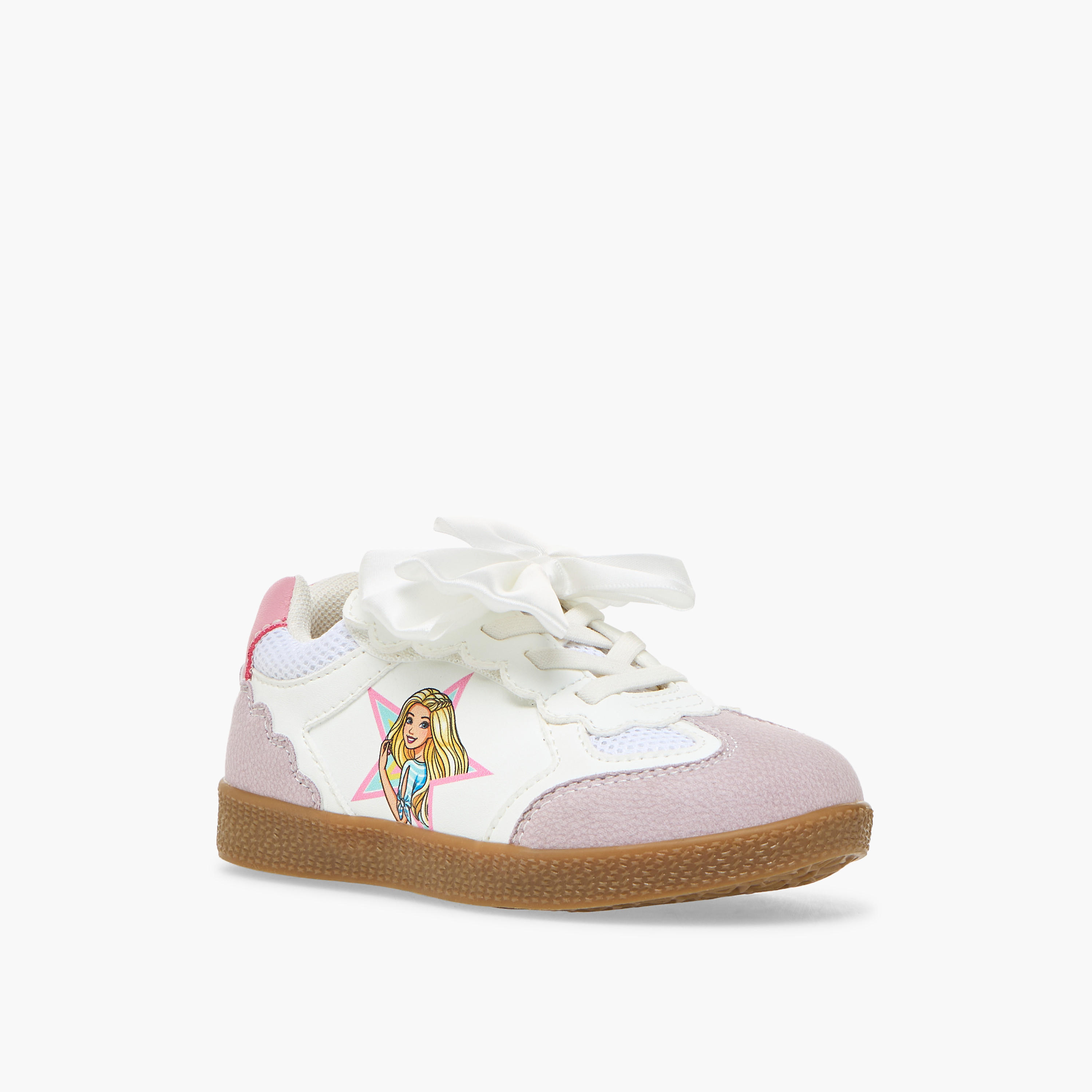 حذاء سنيكرز برقبة كاحل بشريط إغلاق لاصق للبنات من باربي-girls-shoes-sneakers-image-2