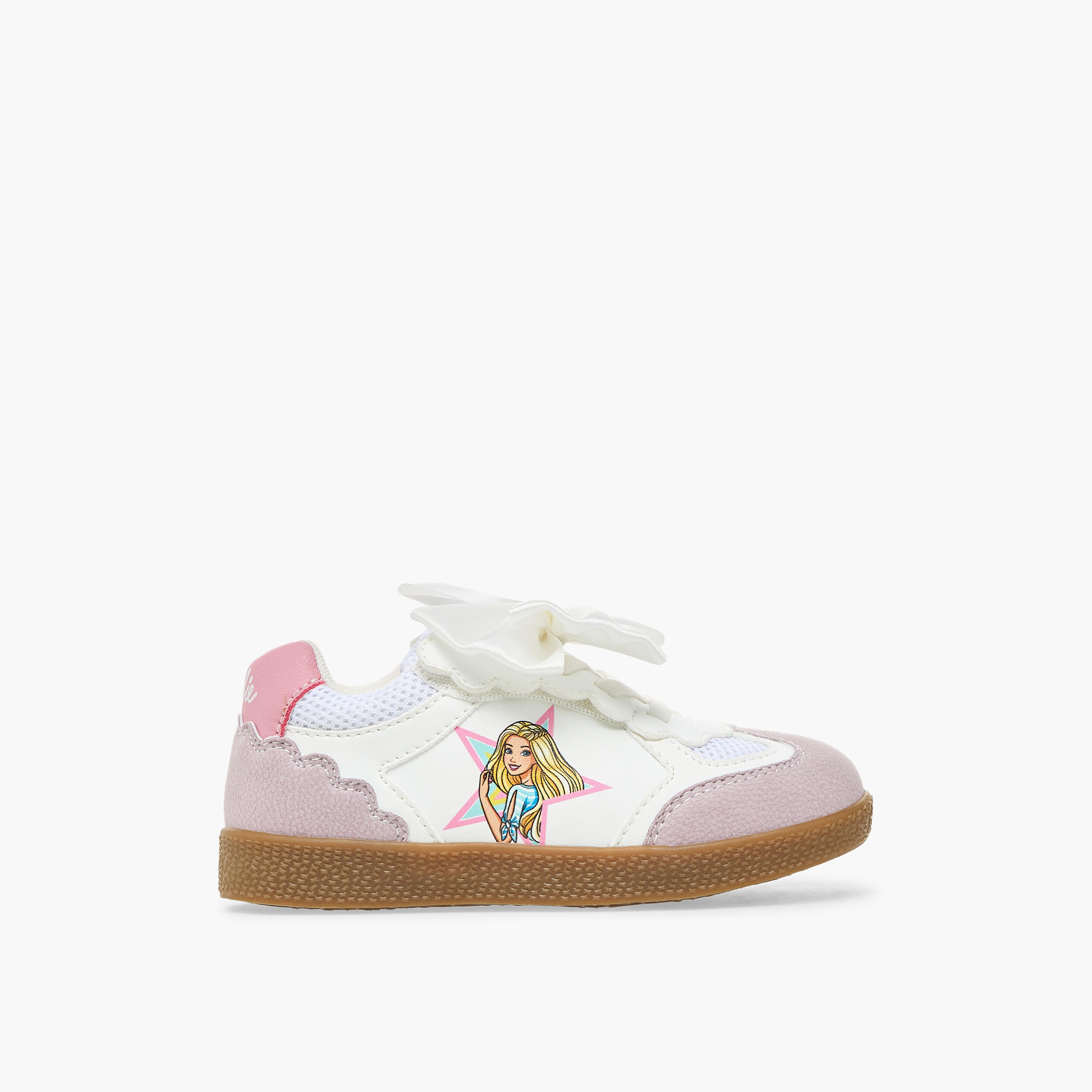 حذاء سنيكرز برقبة كاحل بشريط إغلاق لاصق للبنات من باربي-girls-shoes-sneakers-image-3