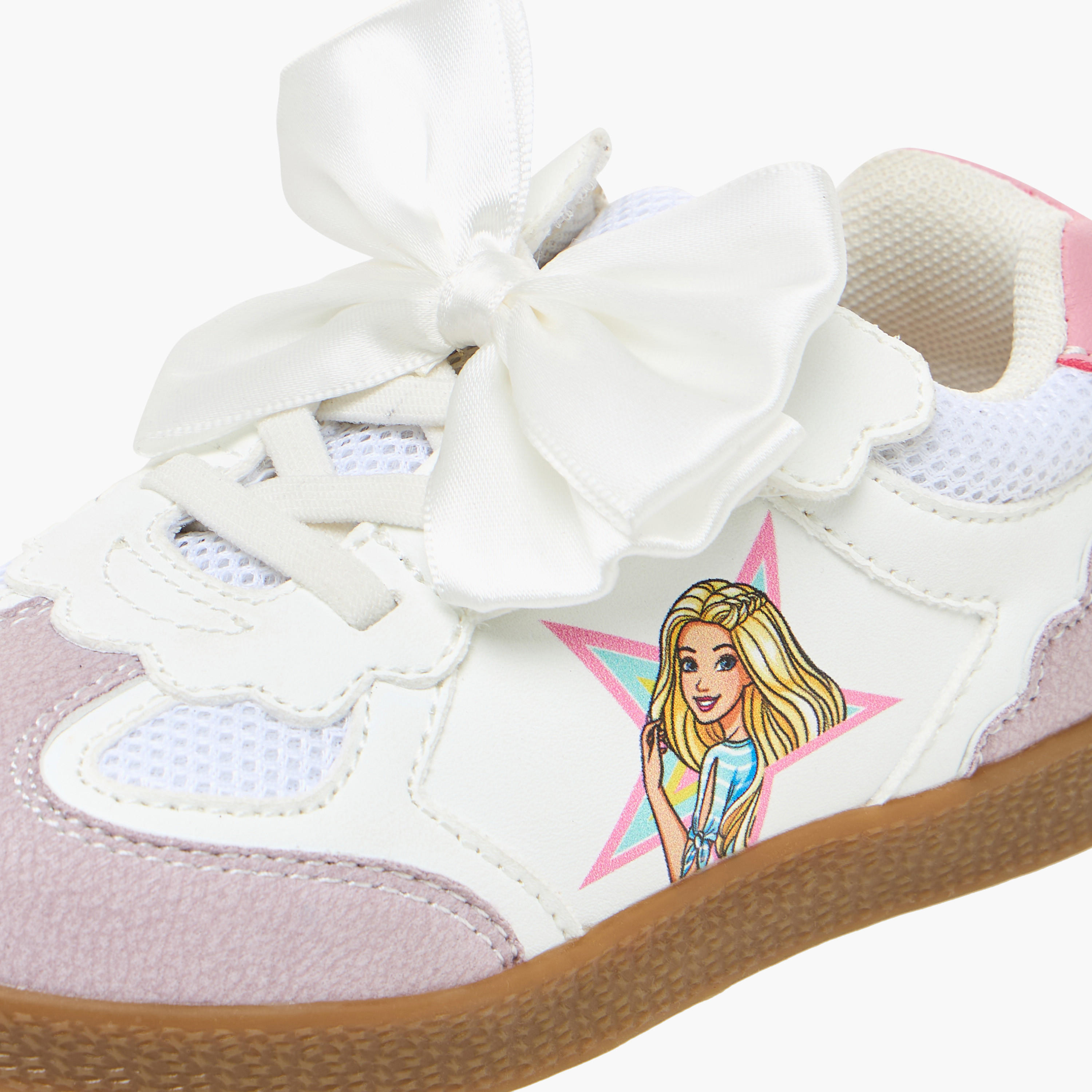 حذاء سنيكرز برقبة كاحل بشريط إغلاق لاصق للبنات من باربي-girls-shoes-sneakers-image-7