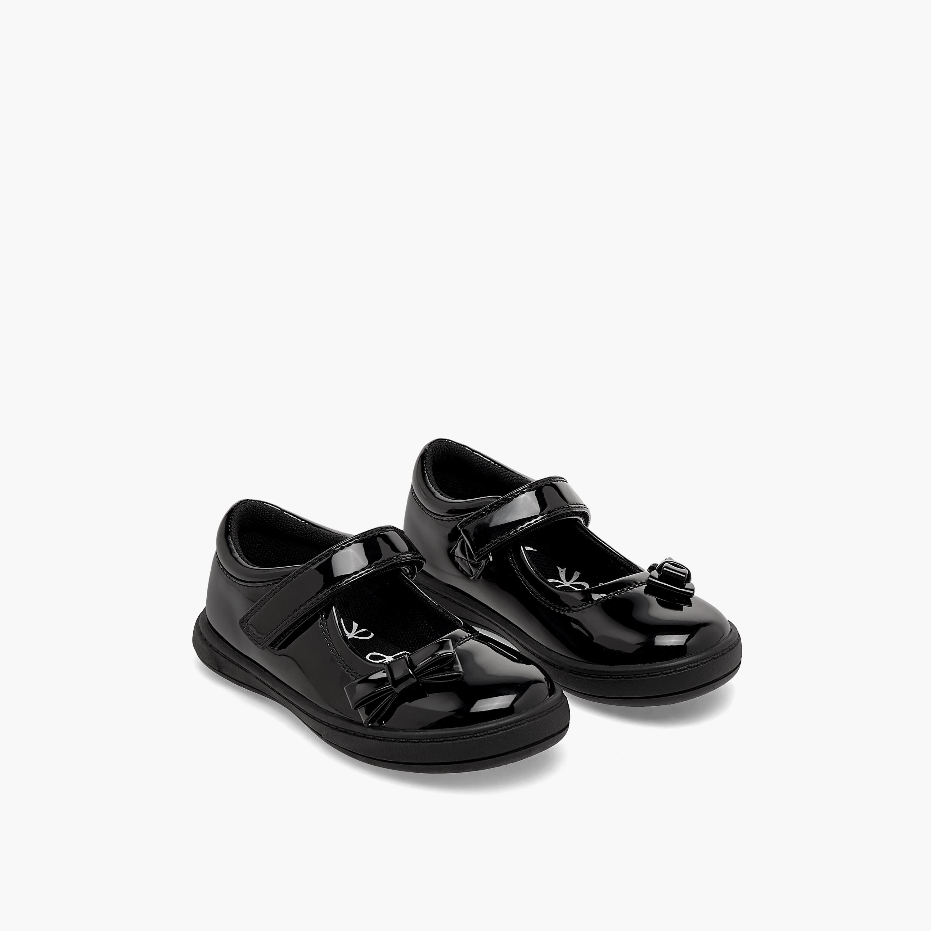 Juniors Girls Bow Accent Hook & Loop School Shoes-girls-shoes-schoolshoes-image-1