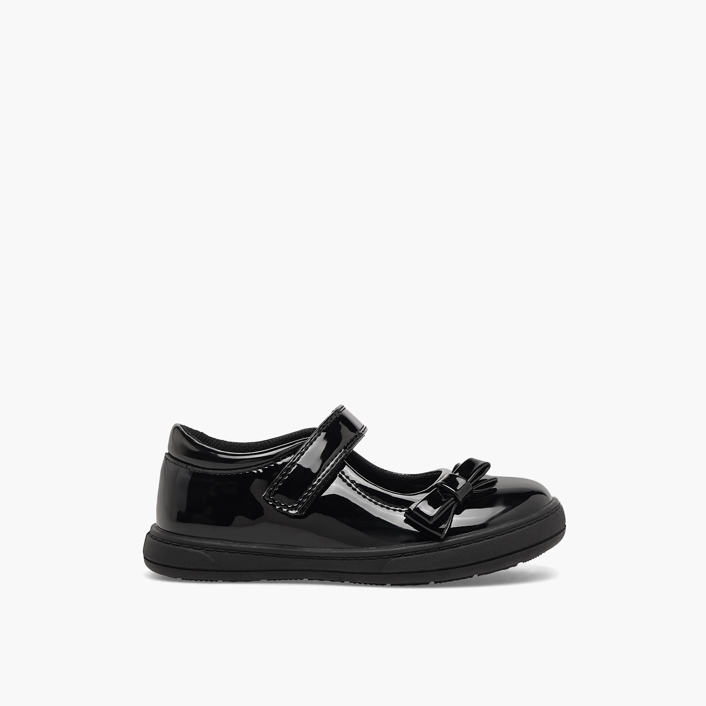 Juniors Girls Bow Accent Hook & Loop School Shoes-girls-shoes-schoolshoes-image-4