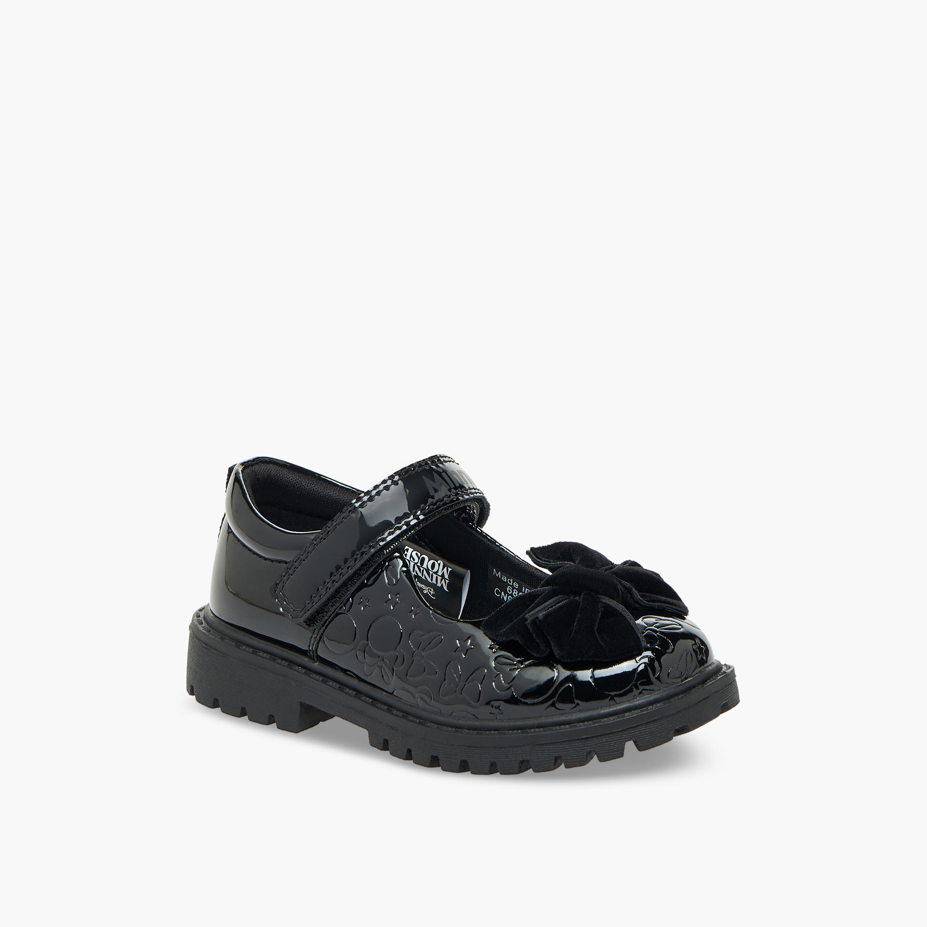 حذاء مدرسي بزينة فيونكة وشريط إغلاق لاصق للبنات من ديزني-girls-shoes-schoolshoes-image-3