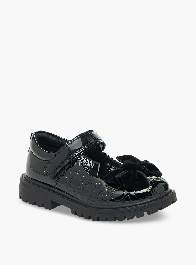 حذاء مدرسي بزينة فيونكة وشريط إغلاق لاصق للبنات من ديزني-girls-shoes-schoolshoes-image-3