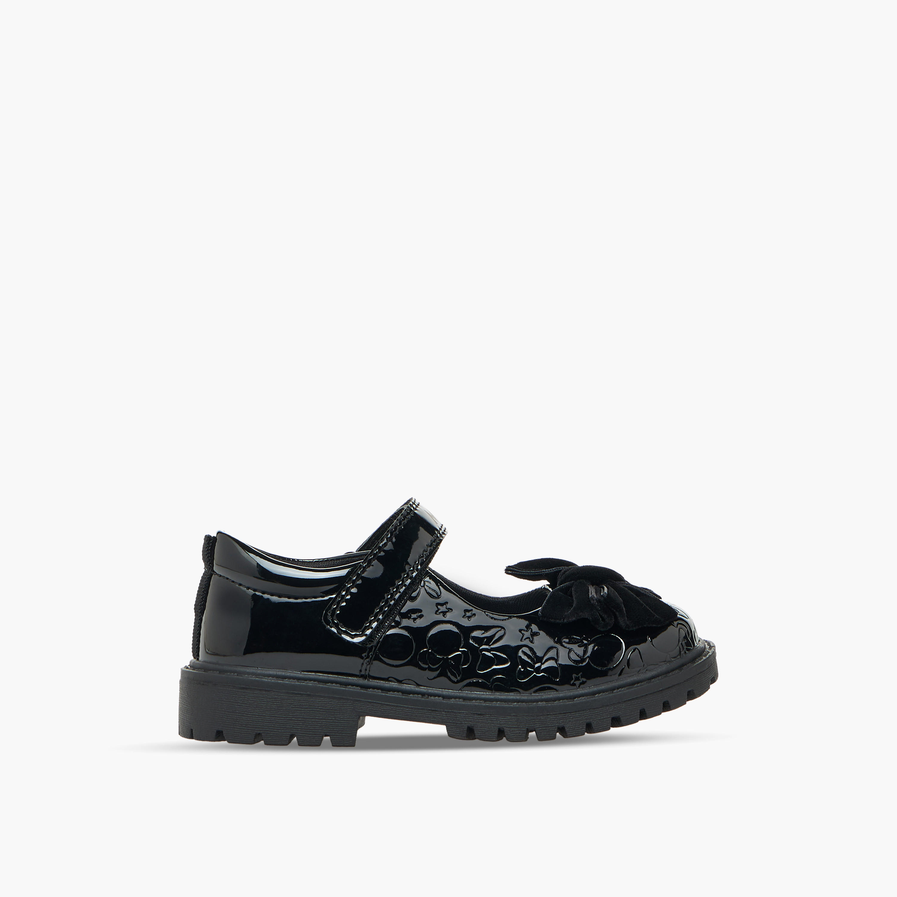 حذاء مدرسي بزينة فيونكة وشريط إغلاق لاصق للبنات من ديزني-girls-shoes-schoolshoes-image-4