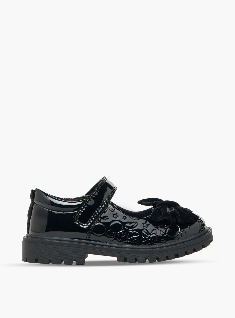 حذاء مدرسي بزينة فيونكة وشريط إغلاق لاصق للبنات من ديزني-girls-shoes-schoolshoes-image-4