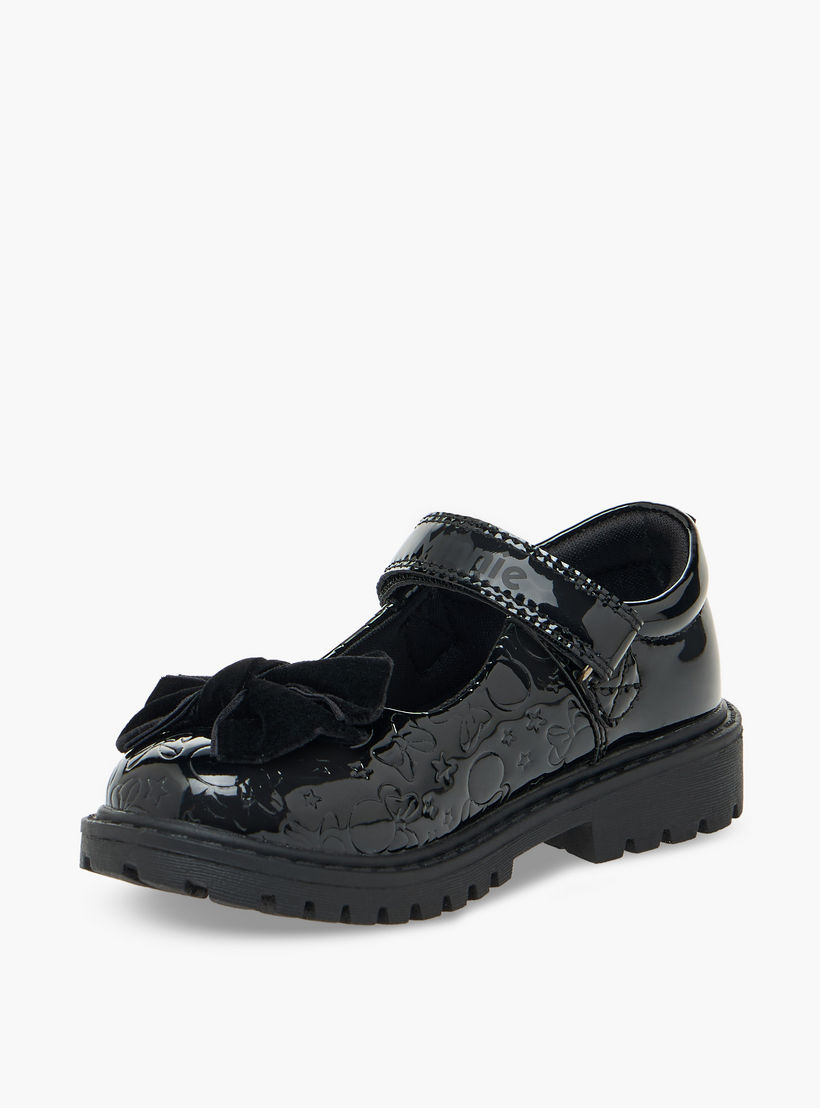 حذاء مدرسي بزينة فيونكة وشريط إغلاق لاصق للبنات من ديزني-girls-shoes-schoolshoes-image-5