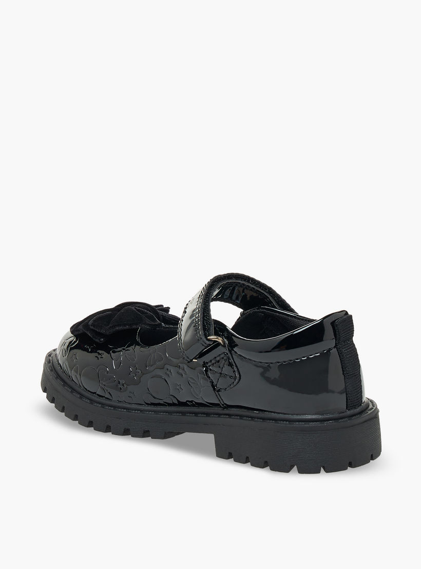 حذاء مدرسي بزينة فيونكة وشريط إغلاق لاصق للبنات من ديزني-girls-shoes-schoolshoes-image-6