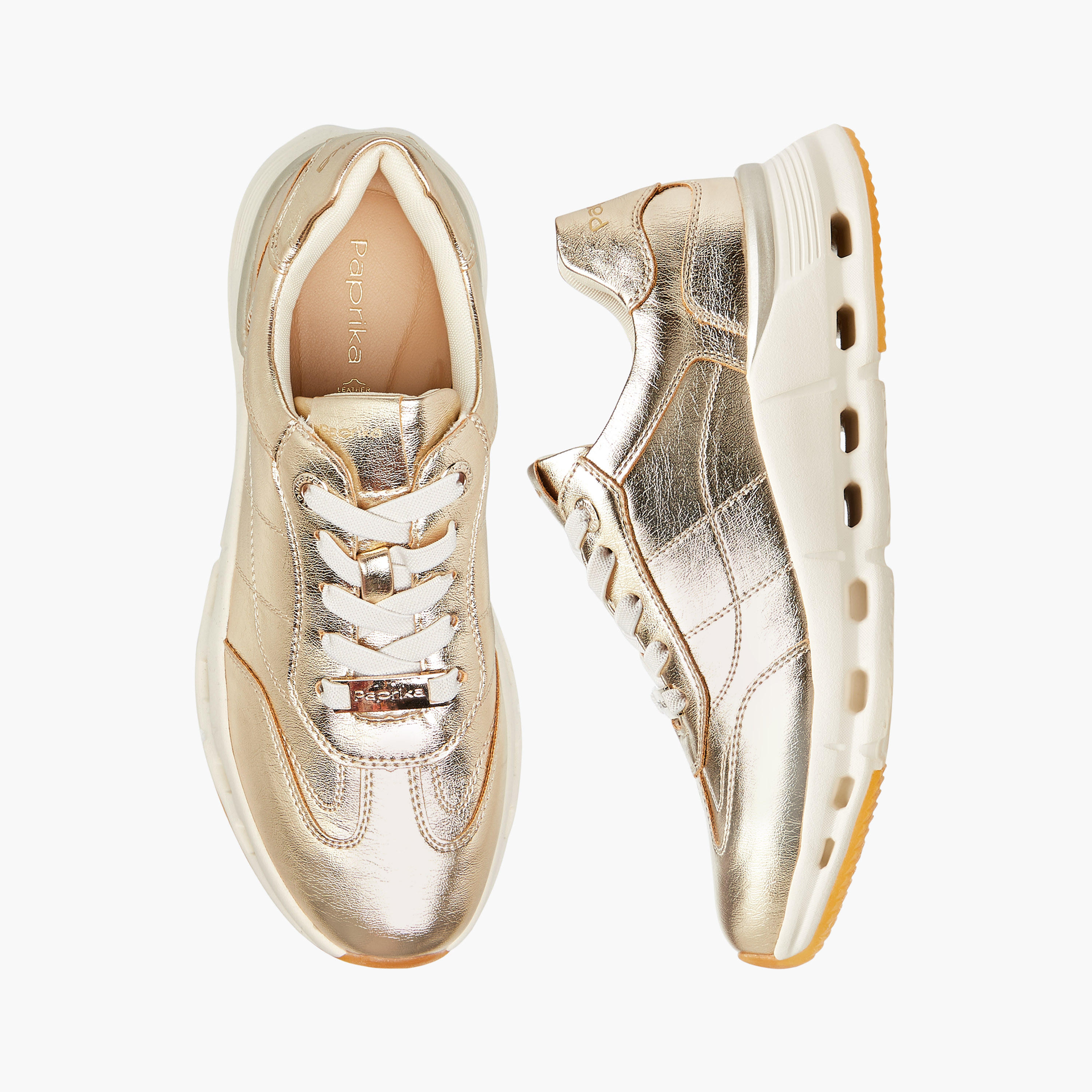 Paprika Panelled Sneakers with Lace-Up Closure-women-shoes-sneakers-image-1
