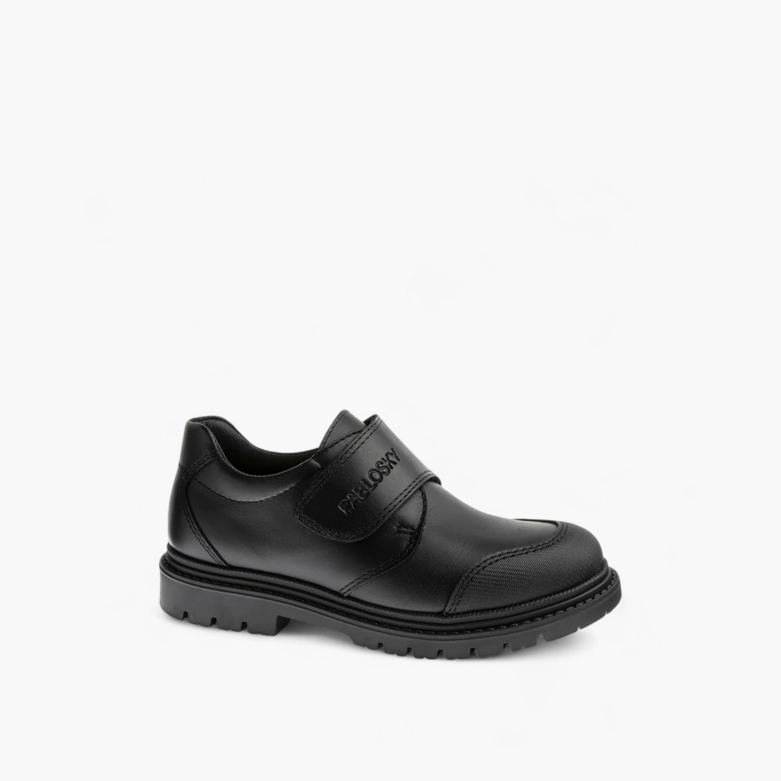 Pablosky Kids' Logo Embossed School Shoes with Hook and Loop Closure - 728410-boys-shoes-schoolshoes-image-1