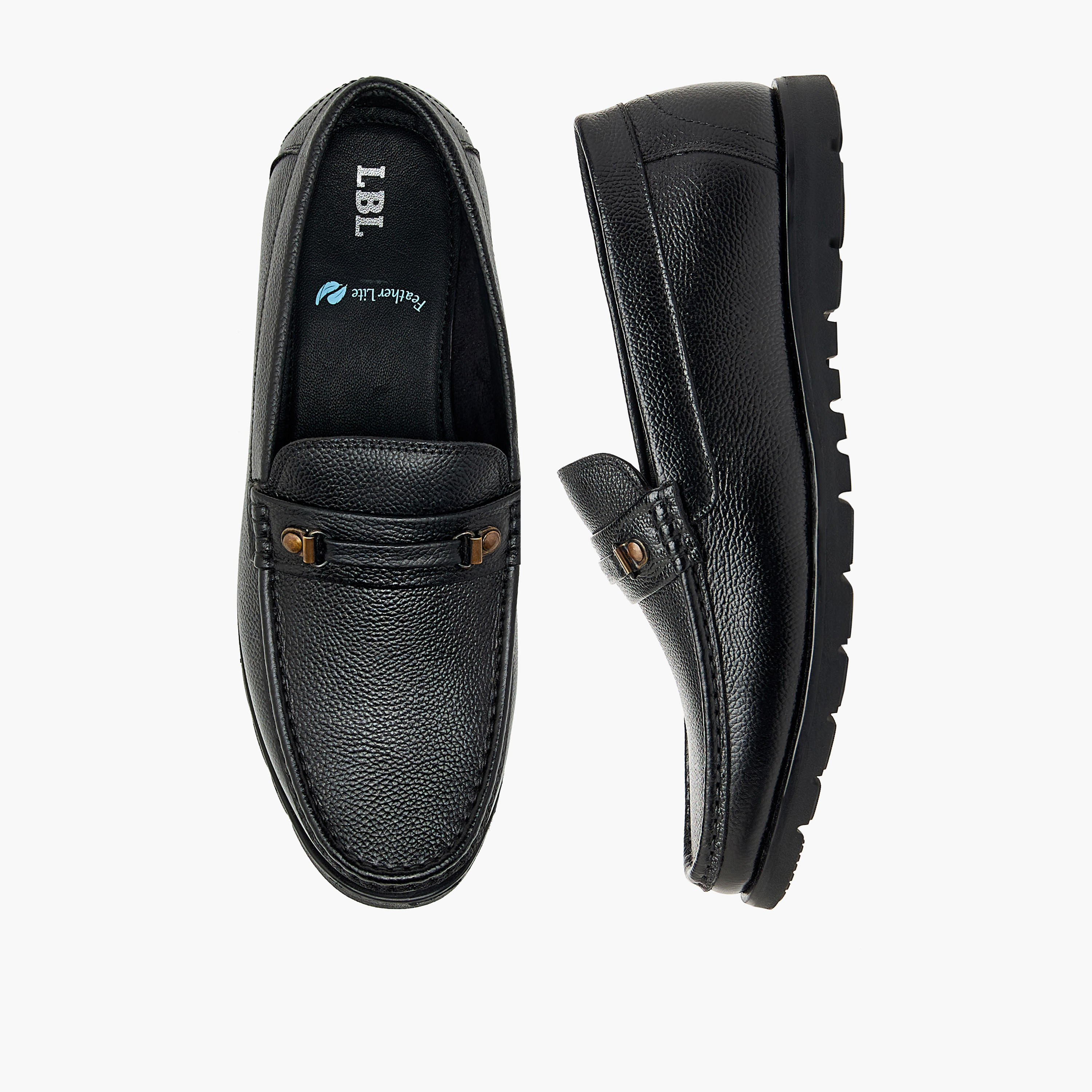 LBL by Shoexpress Textured Slip-On Moccasins-men-shoes-formalshoes-image-1