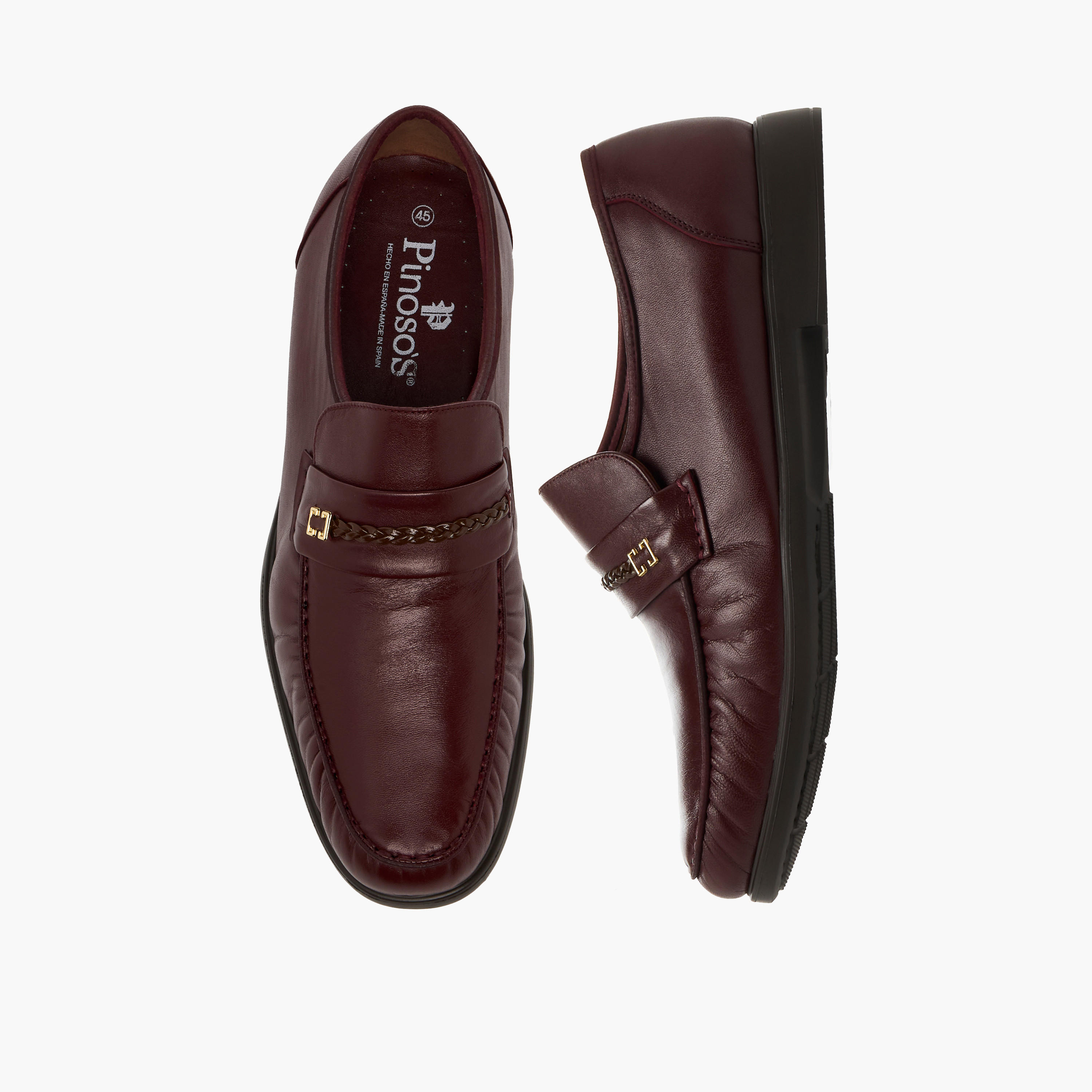 Pinosos Men Genuine Leather Slip-On Loafers-men-shoes-formalshoes-image-1