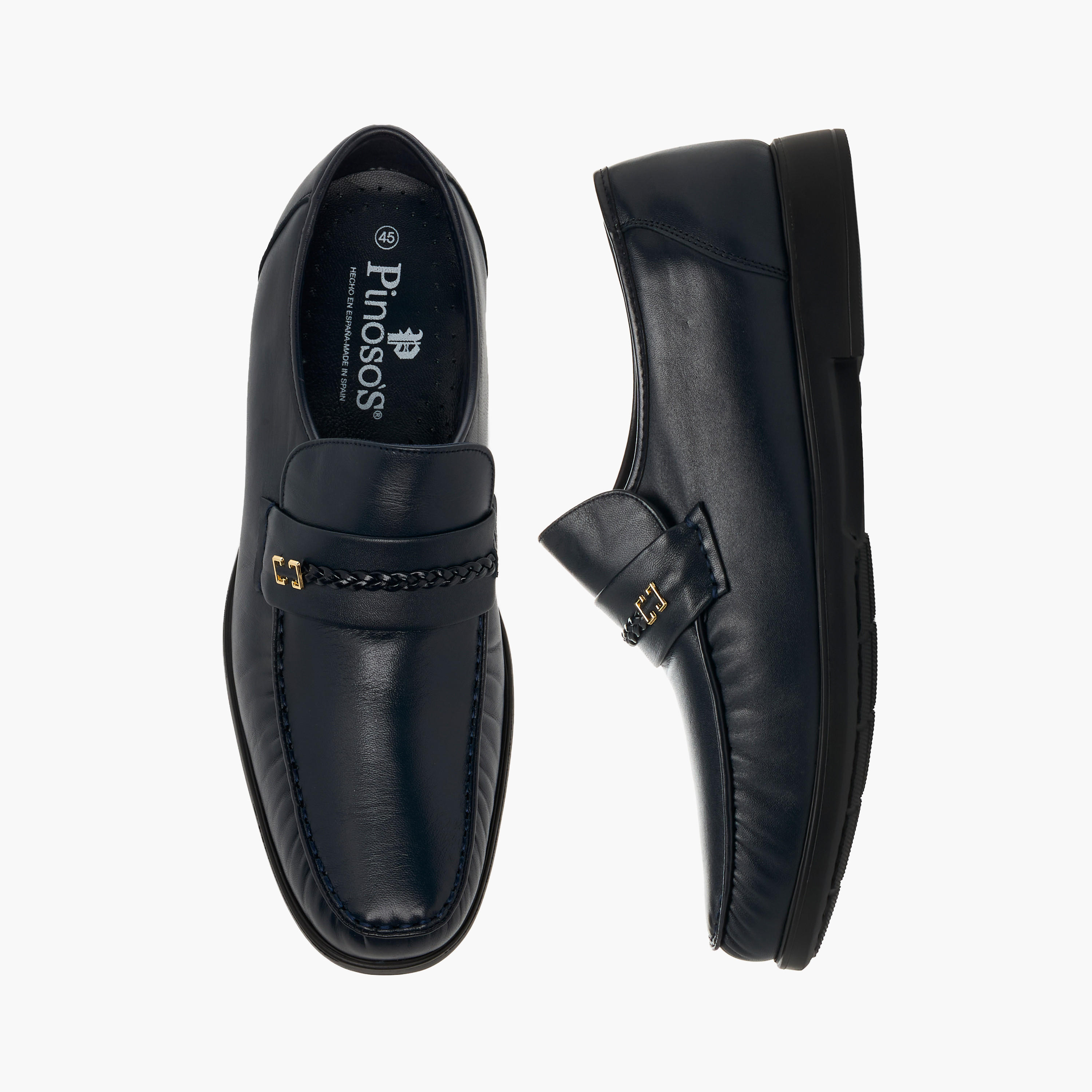 Pinosos Men Genuine Leather Slip-On Loafers-men-shoes-formalshoes-image-1