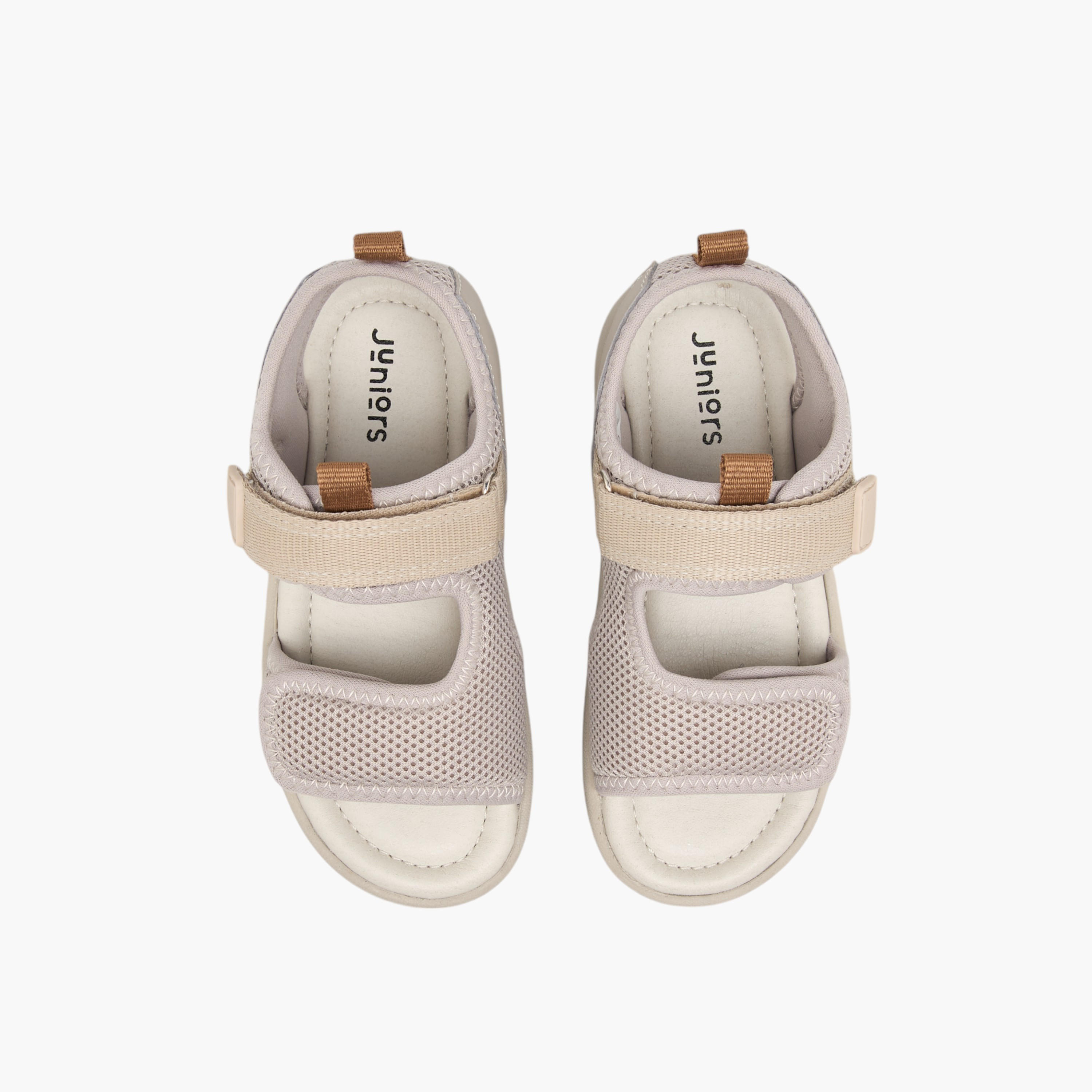 Juniors Textured Floaters with Hook and Loop Closure-boys-shoes-sandals-image-1