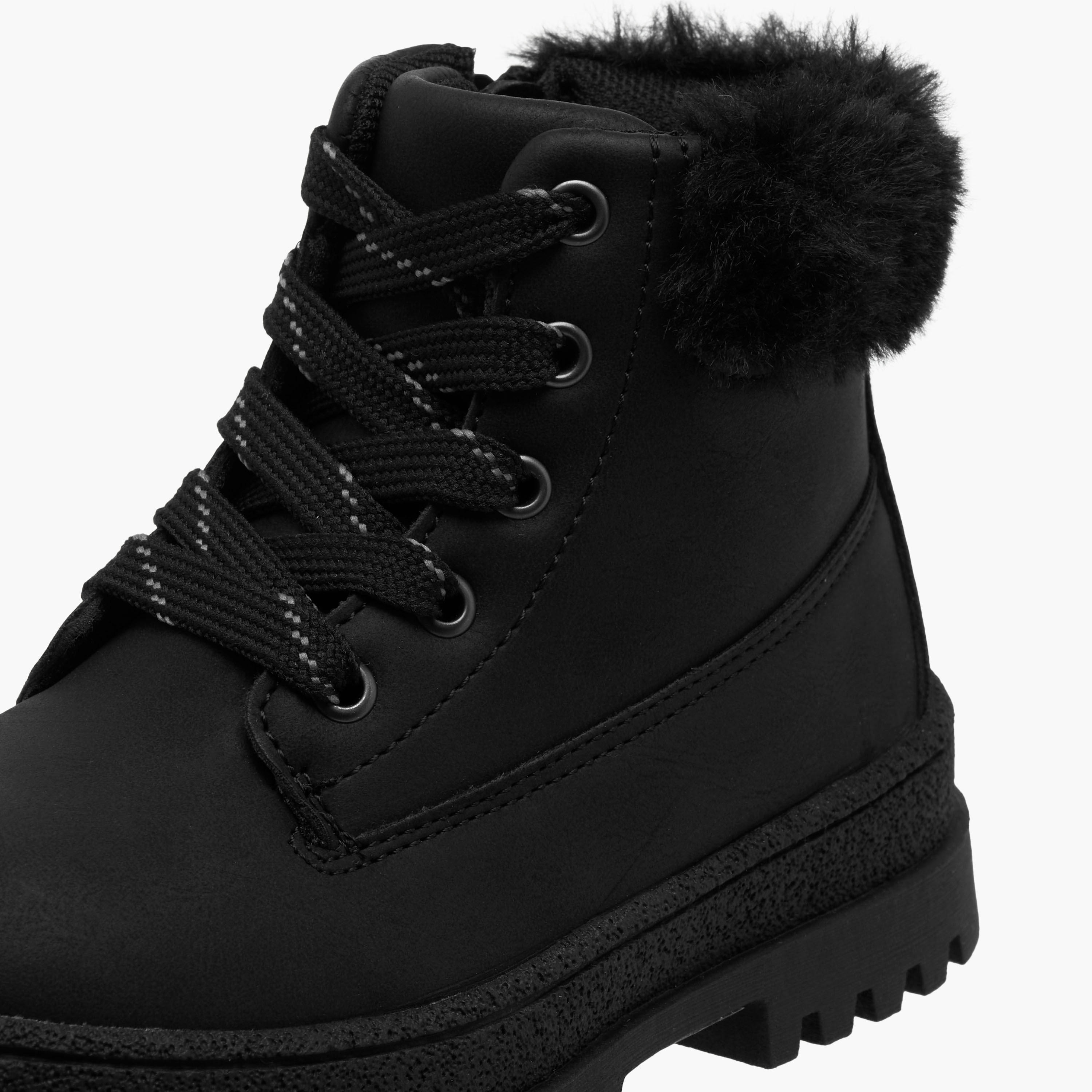 Flora Bella Girls Faux Fur Detail High Cut Boots-girls-shoes-boots-image-4