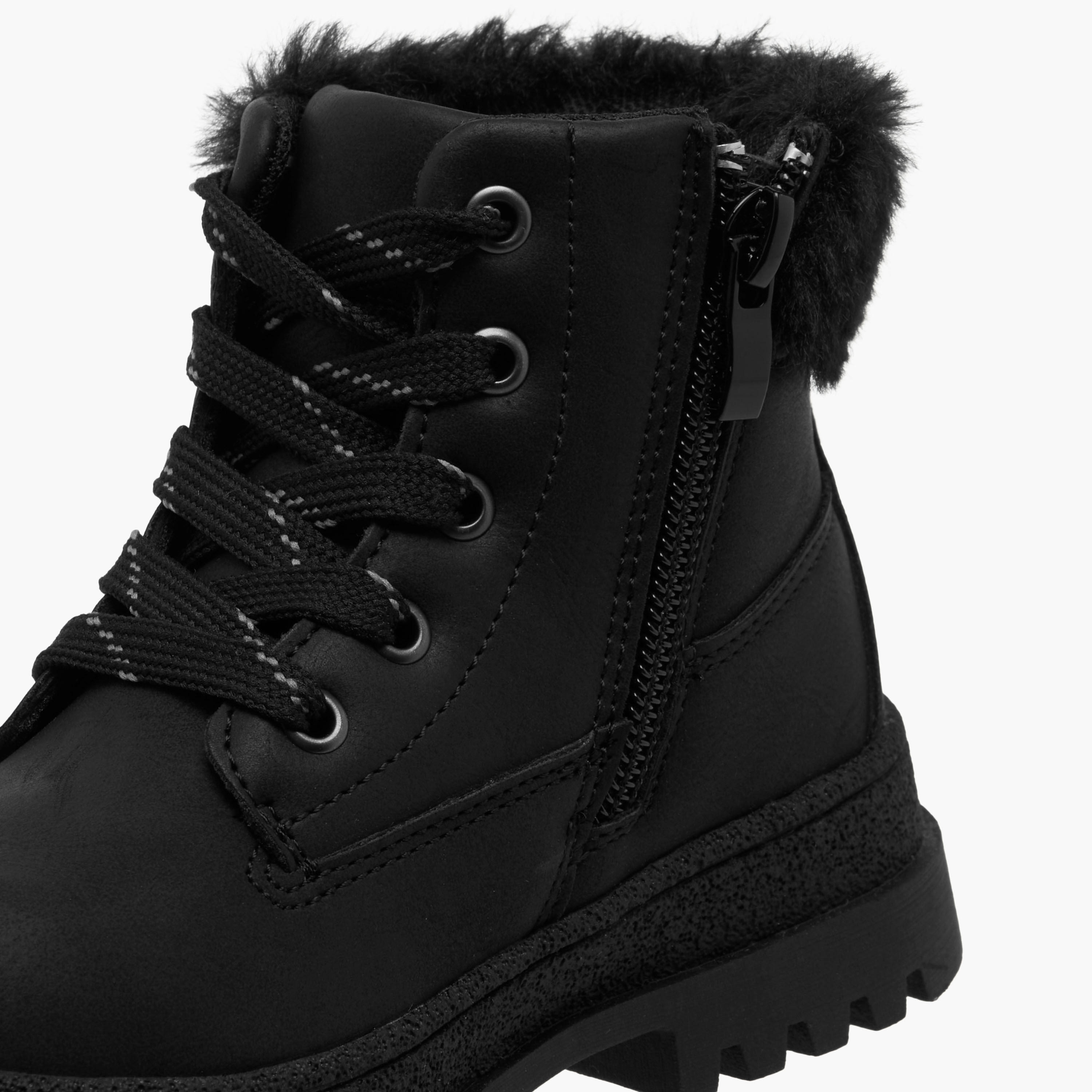 Flora Bella Girls Faux Fur Detail High Cut Boots-girls-shoes-boots-image-6