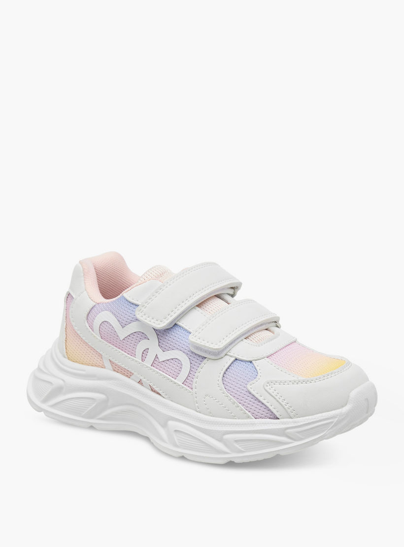 Little Missy Panelled Sneakers with Hook and Loop Closure-girls-shoes-sneakers-image-2
