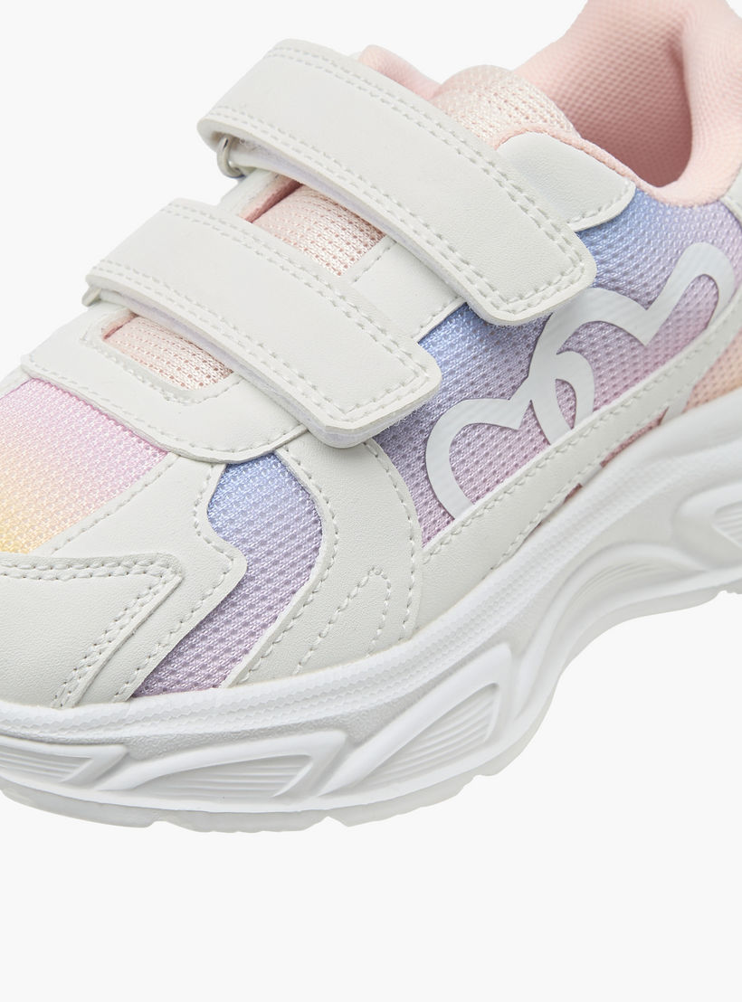Little Missy Panelled Sneakers with Hook and Loop Closure-girls-shoes-sneakers-image-4