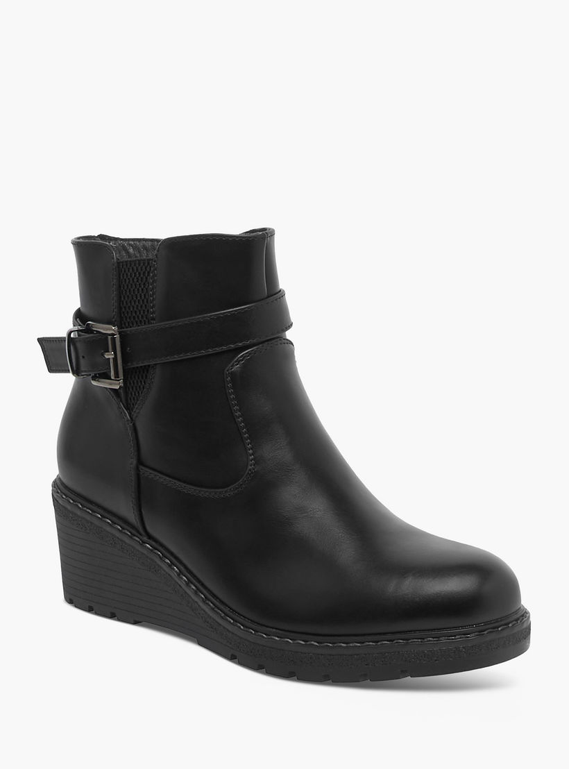 Celeste Women's Ankle Boots with Buckle Closure and Wedge Heel-women-shoes-boots-image-2