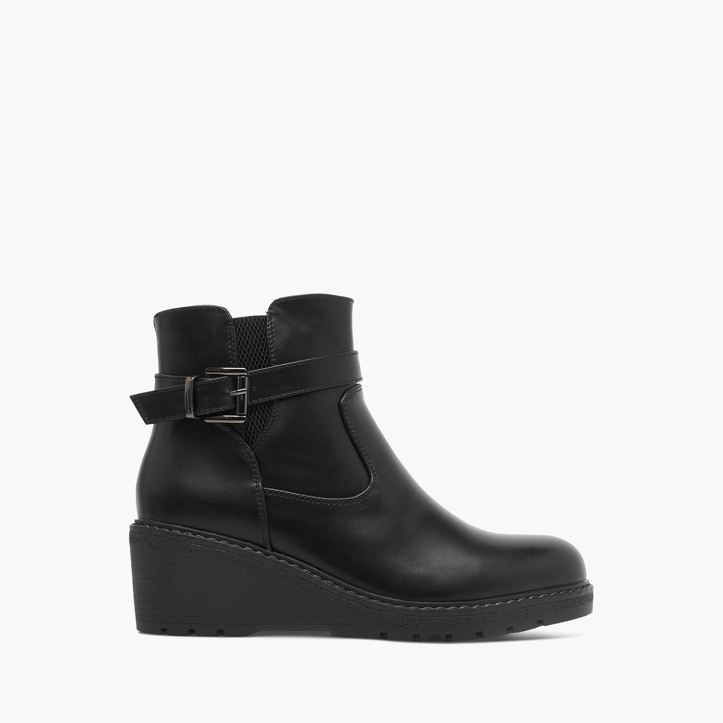 Celeste Women's Ankle Boots with Buckle Closure and Wedge Heel-women-shoes-boots-image-3