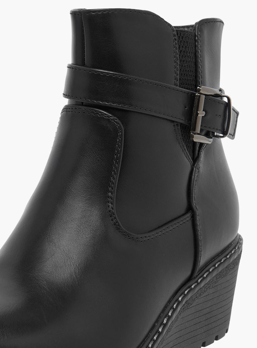 Celeste Women's Ankle Boots with Buckle Closure and Wedge Heel-women-shoes-boots-image-4