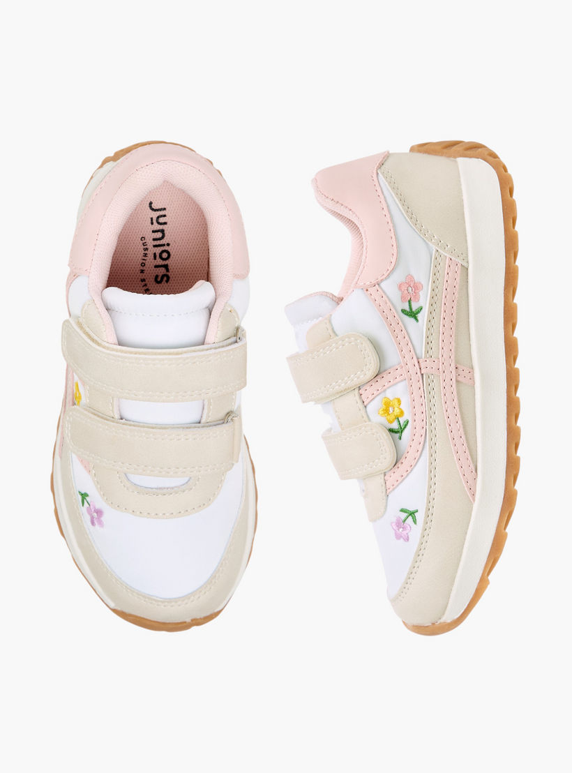 حذاء سنيكرز مطرّز بزهور للبنات من جونيورز-girls-shoes-sneakers-image-1