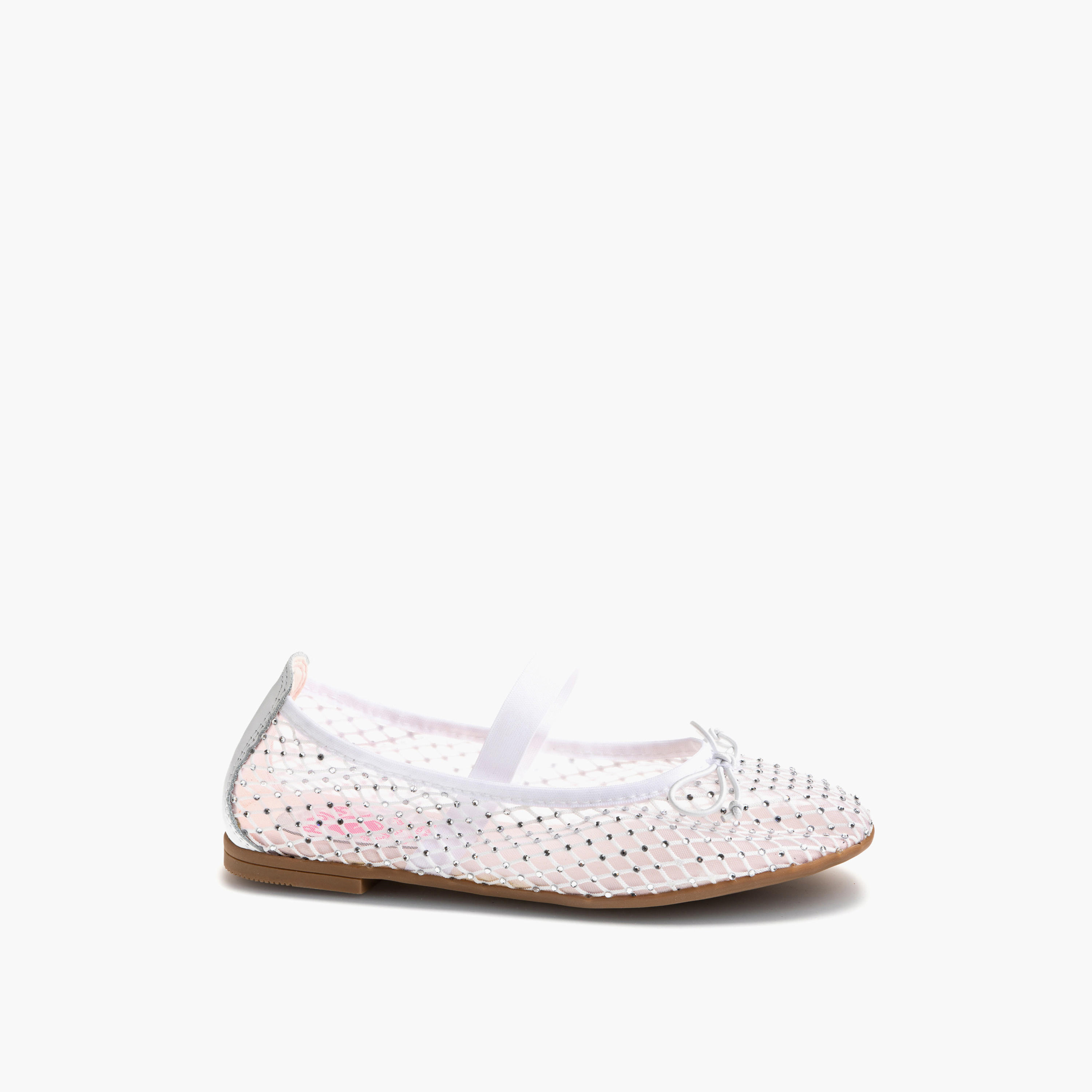 Pablosky Girls' Textured Slip-on Ballerina with Elastic Closure-girls-shoes-ballerinas-image-1