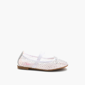 Pablosky Girls' Textured Slip-on Ballerina with Elastic Closure-girls-shoes-ballerinas-image-1