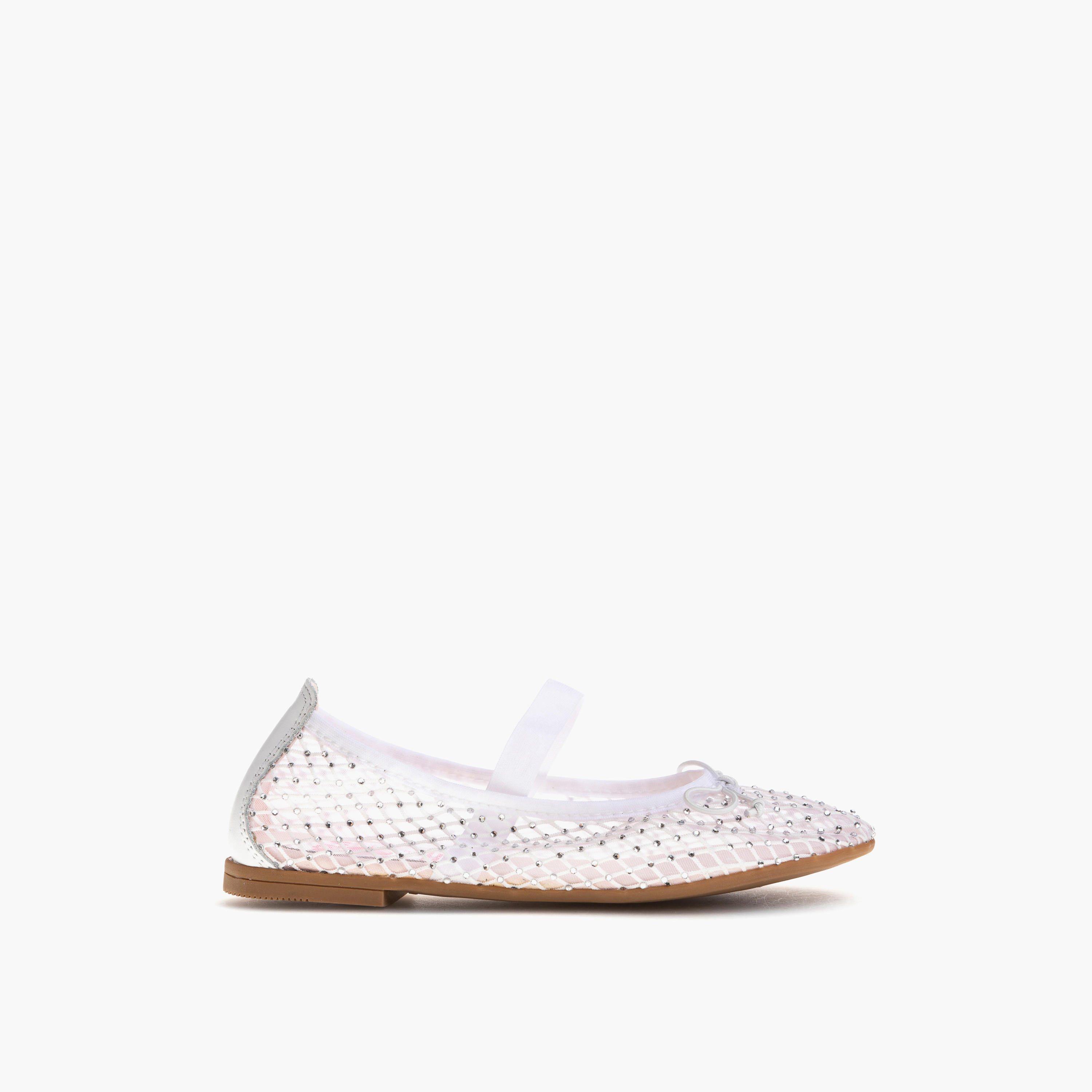 Pablosky Girls' Textured Slip-on Ballerina with Elastic Closure-girls-shoes-ballerinas-image-2