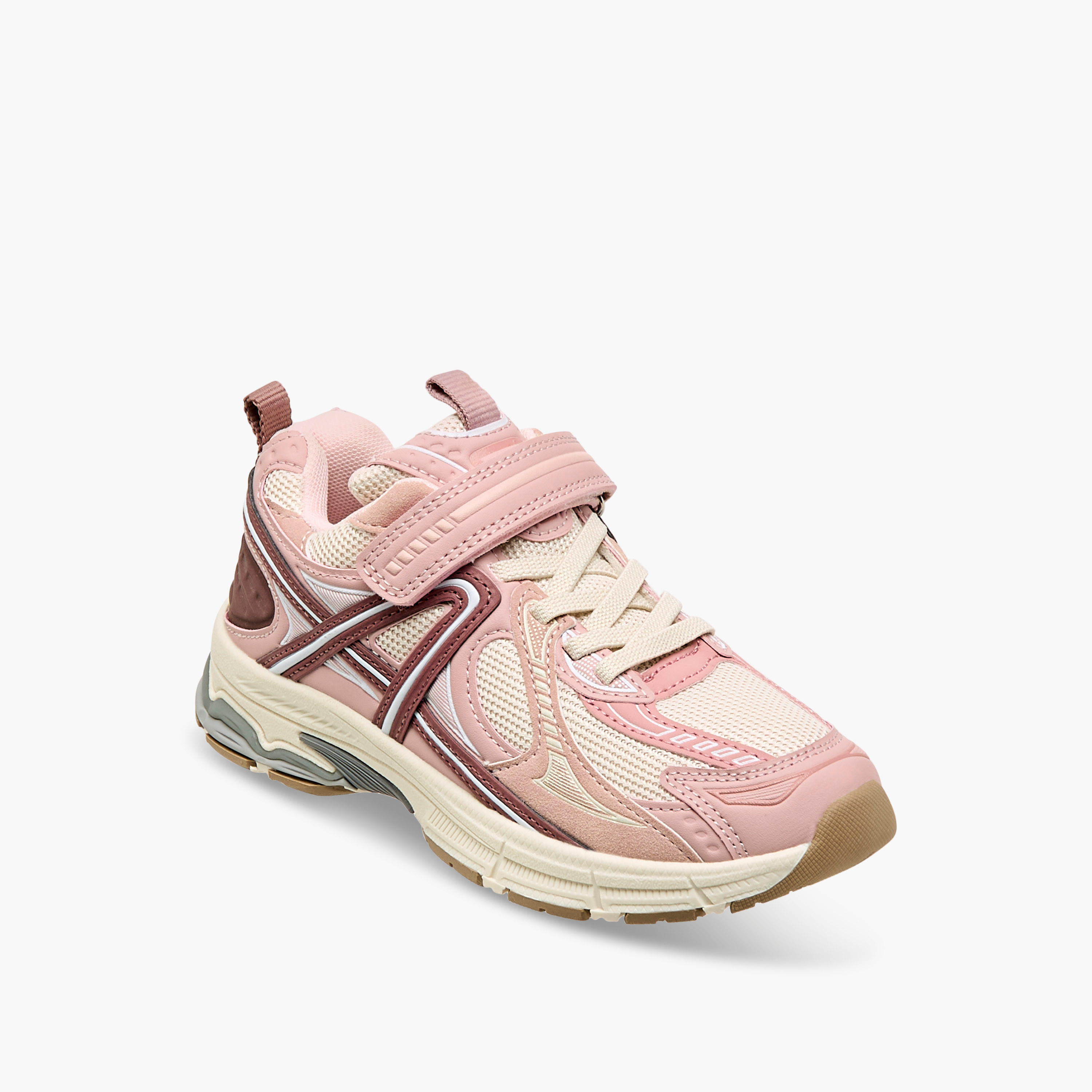 Juniors Panelled Sneakers with Hook and Loop Closure-girls-shoes-sneakers-image-2